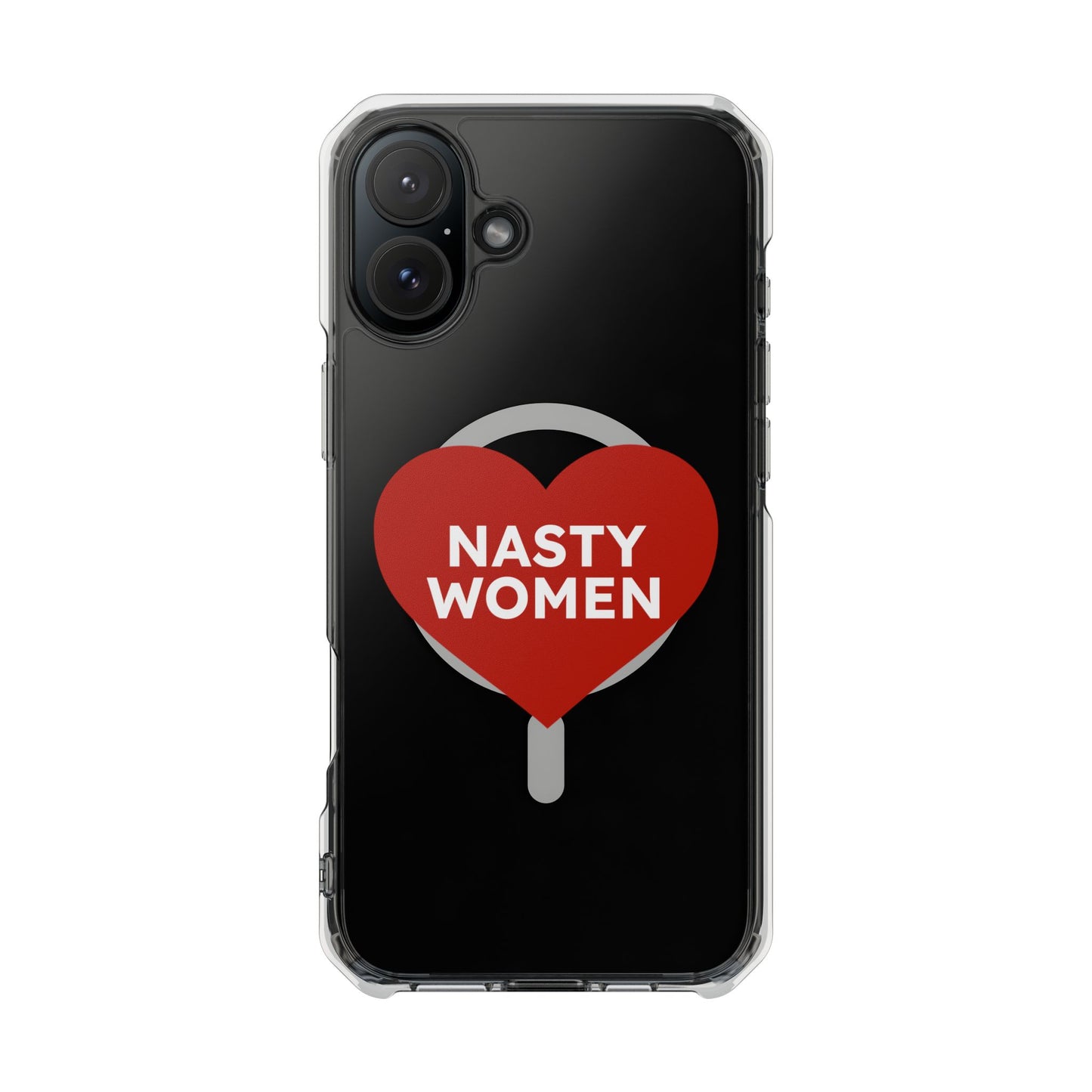Nasty Women Heart Magnetic Clear Impact cases