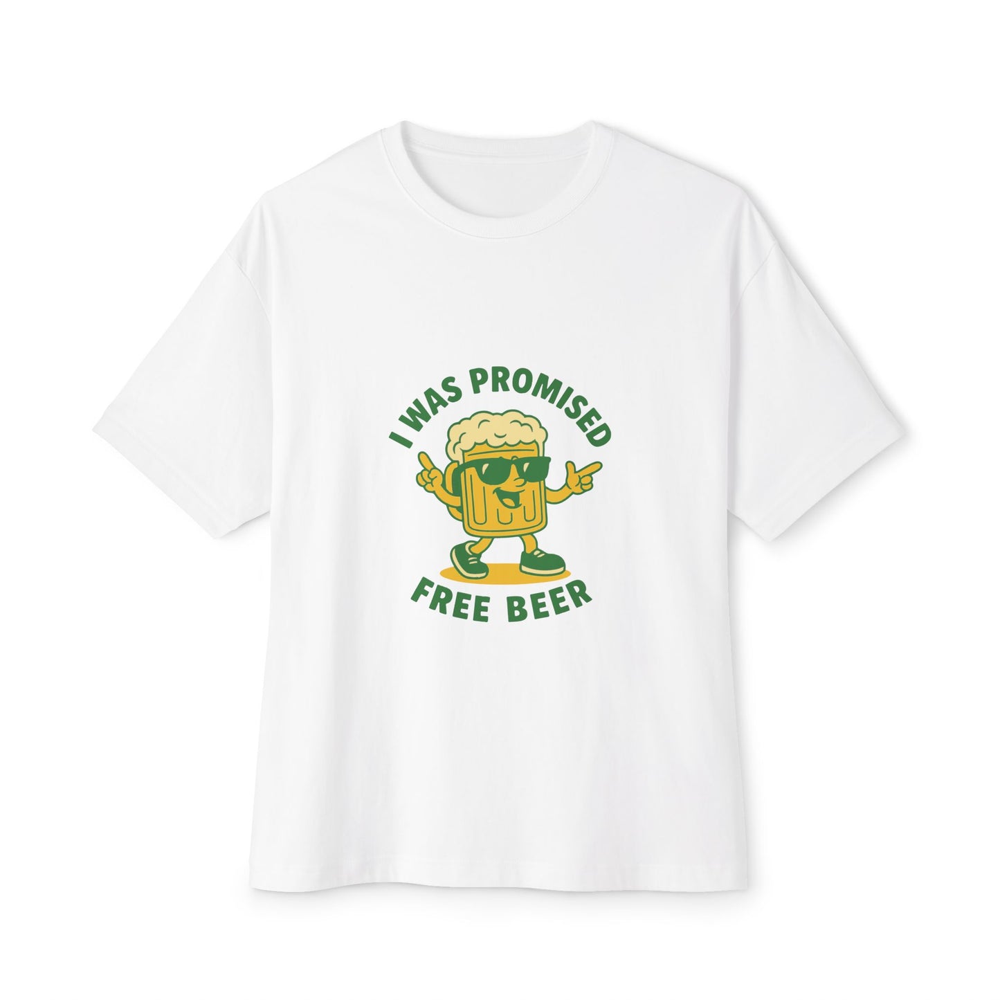 Unisex Oversized Tee – Snazzy Free Beer Edition