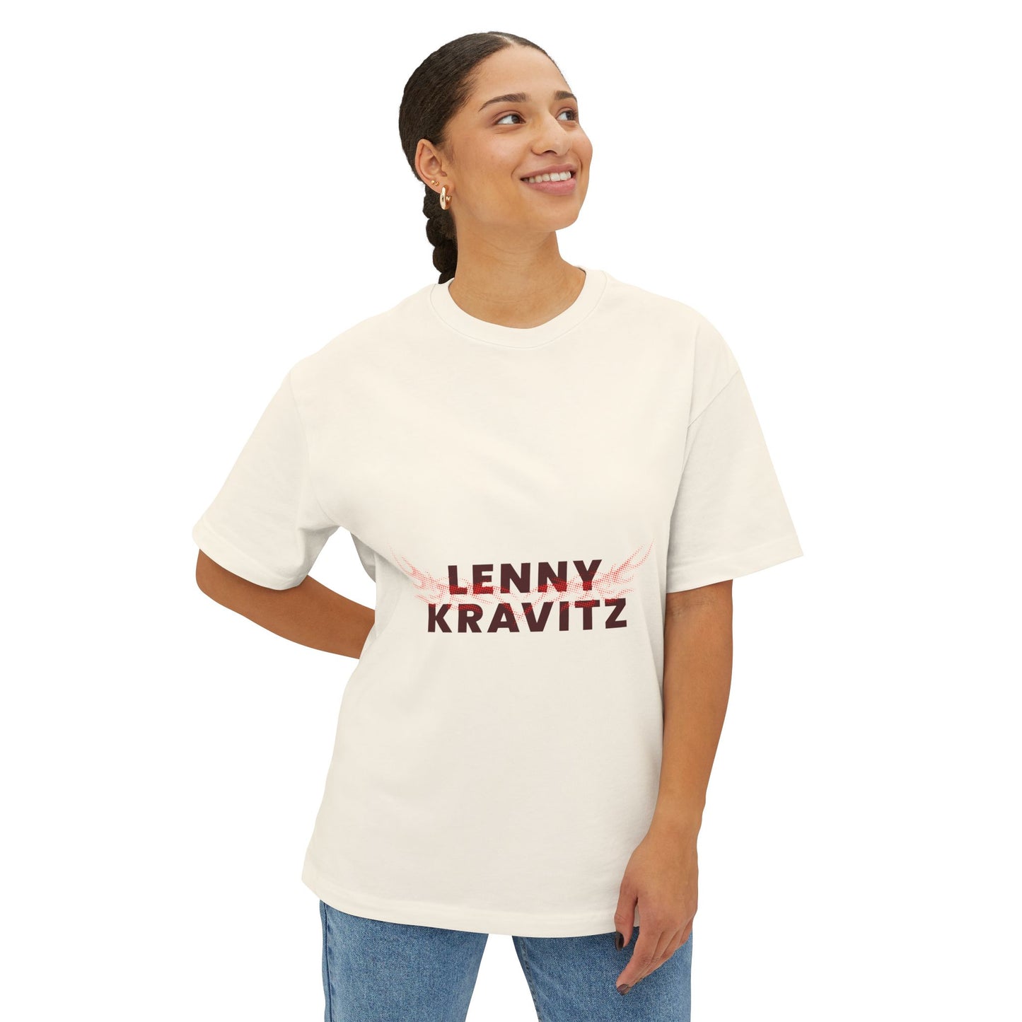 Fire Aura Grid Unisex Oversized Boxy tee