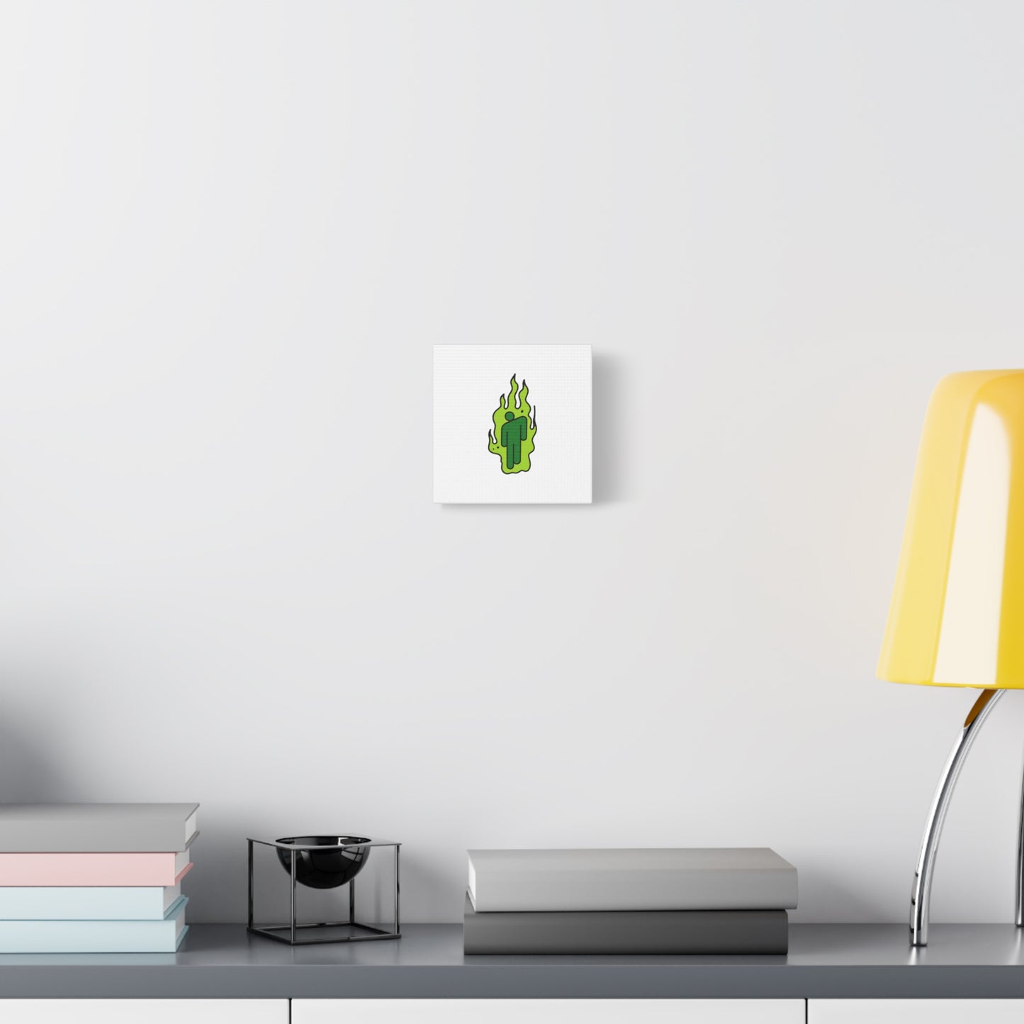 Green Flame Icon Matte Canvas