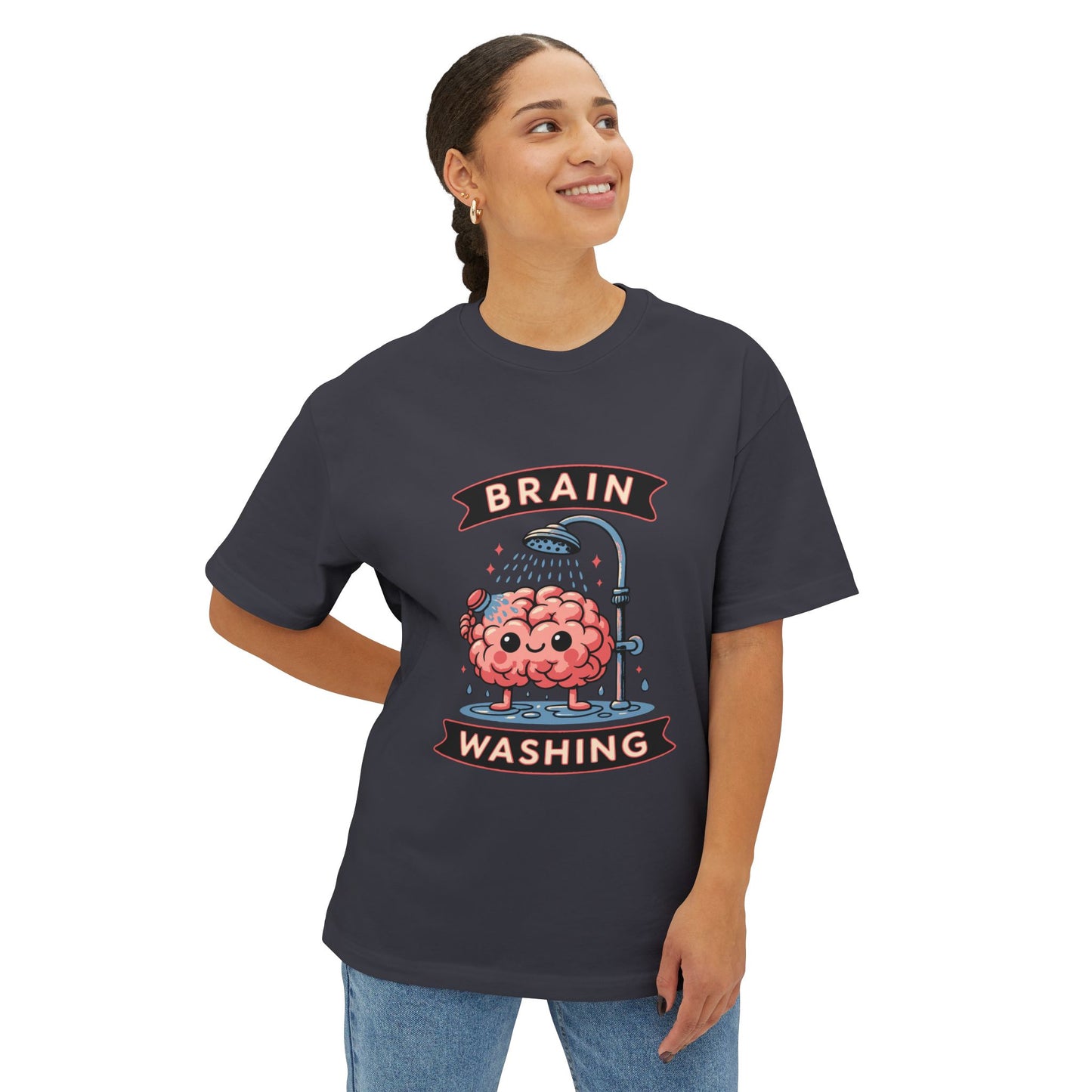 Oversized boxy Tee – Snazzy Brain washing Edition