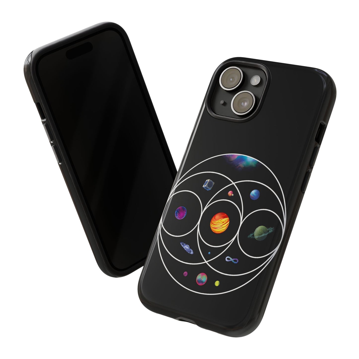 Premium Tough Case for iPhone 12 to 16 Pro Max Showcasing Coldplay’s Illustration Concept