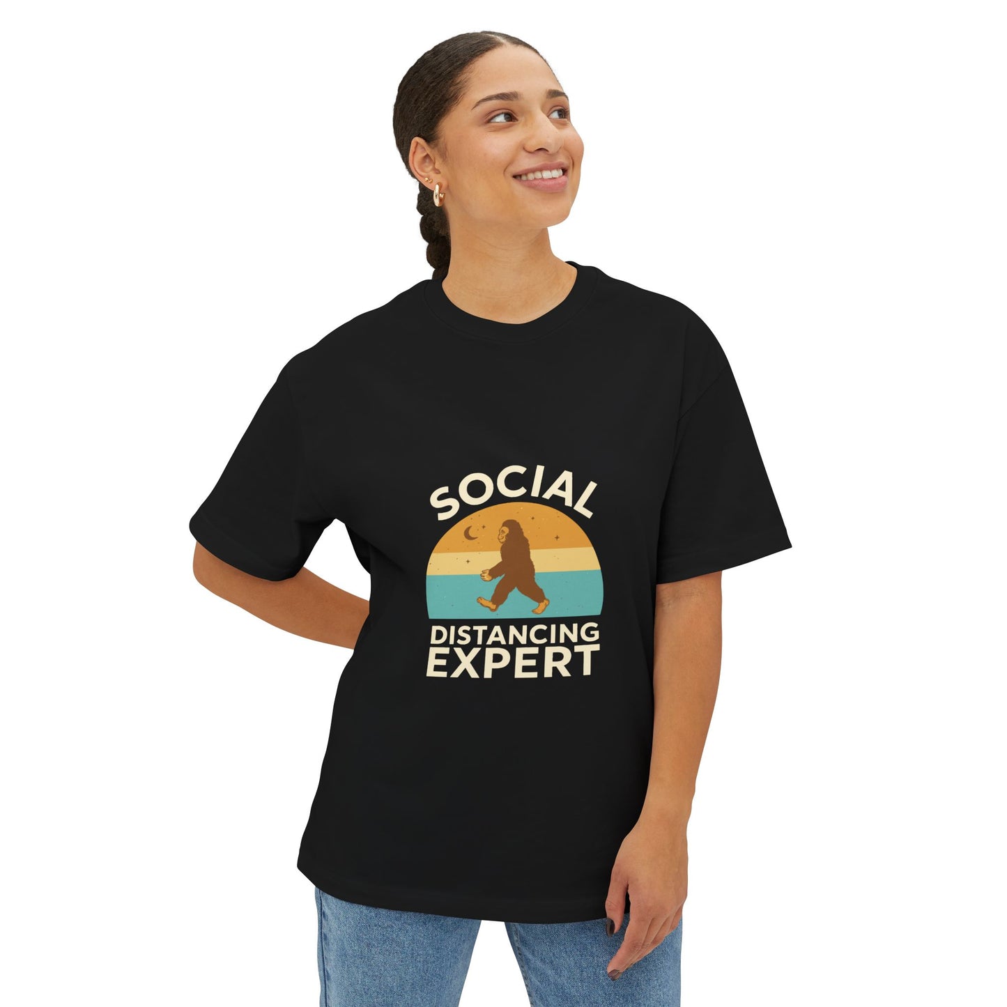 Oversized boxy Tee – Snazzy Social Distance Edition