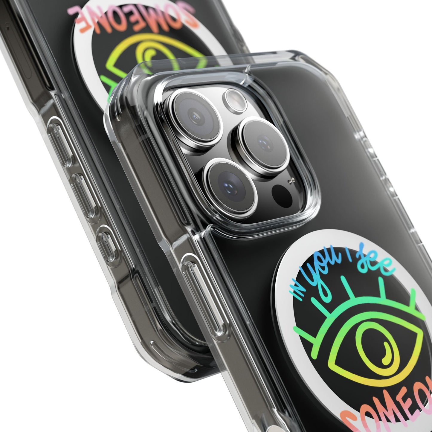 Vibrant Eye and Text Magnetic Clear Impact case