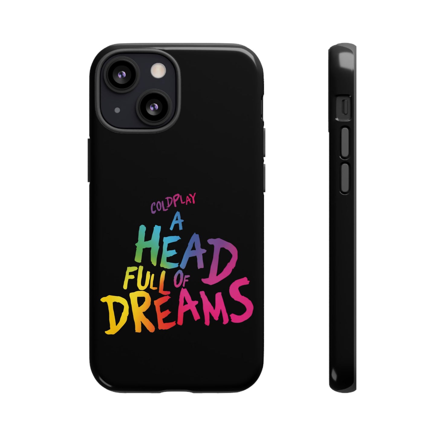 Premium Tough Case for iPhone 12 to 16 Pro Max Showcasing Coldplay’s Iconic A Head Full of Dreams