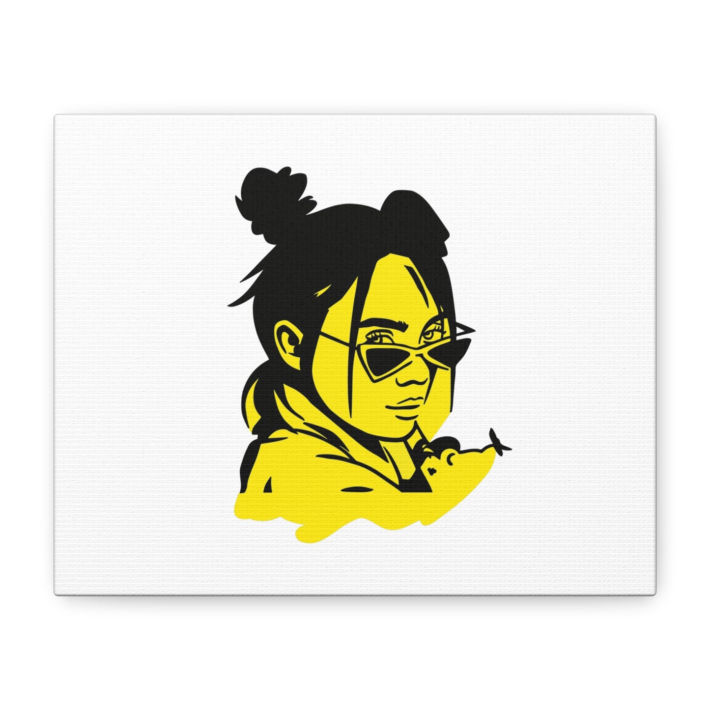 Neon Mood Portrait Matte Canvas
