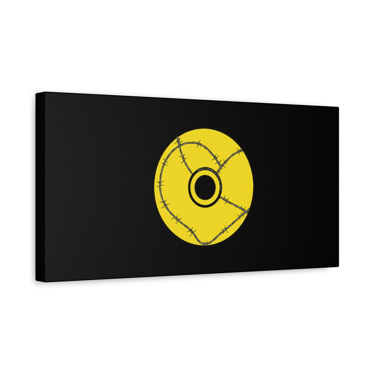 Minimalist Black Disc Outline Canvas