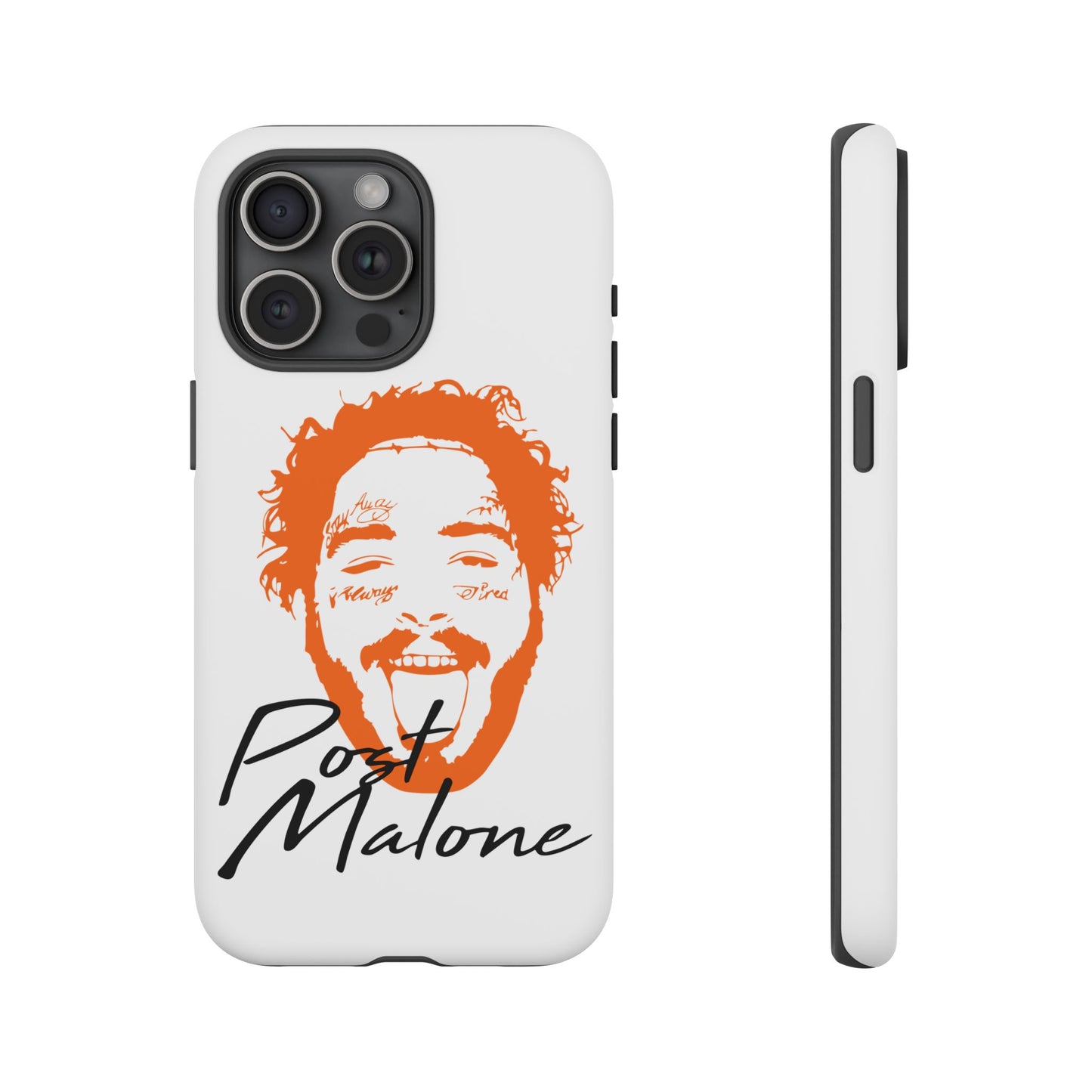Tough iPhone Case (12–16 Pro Max) – Post Malone Name Design with Picture