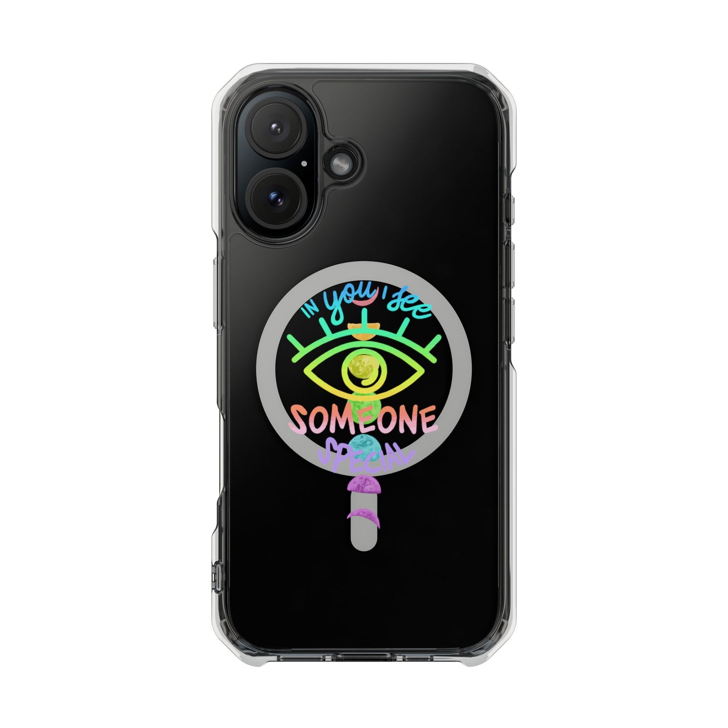 Rainbow Lunar Phases Magnetic Clear Impact case