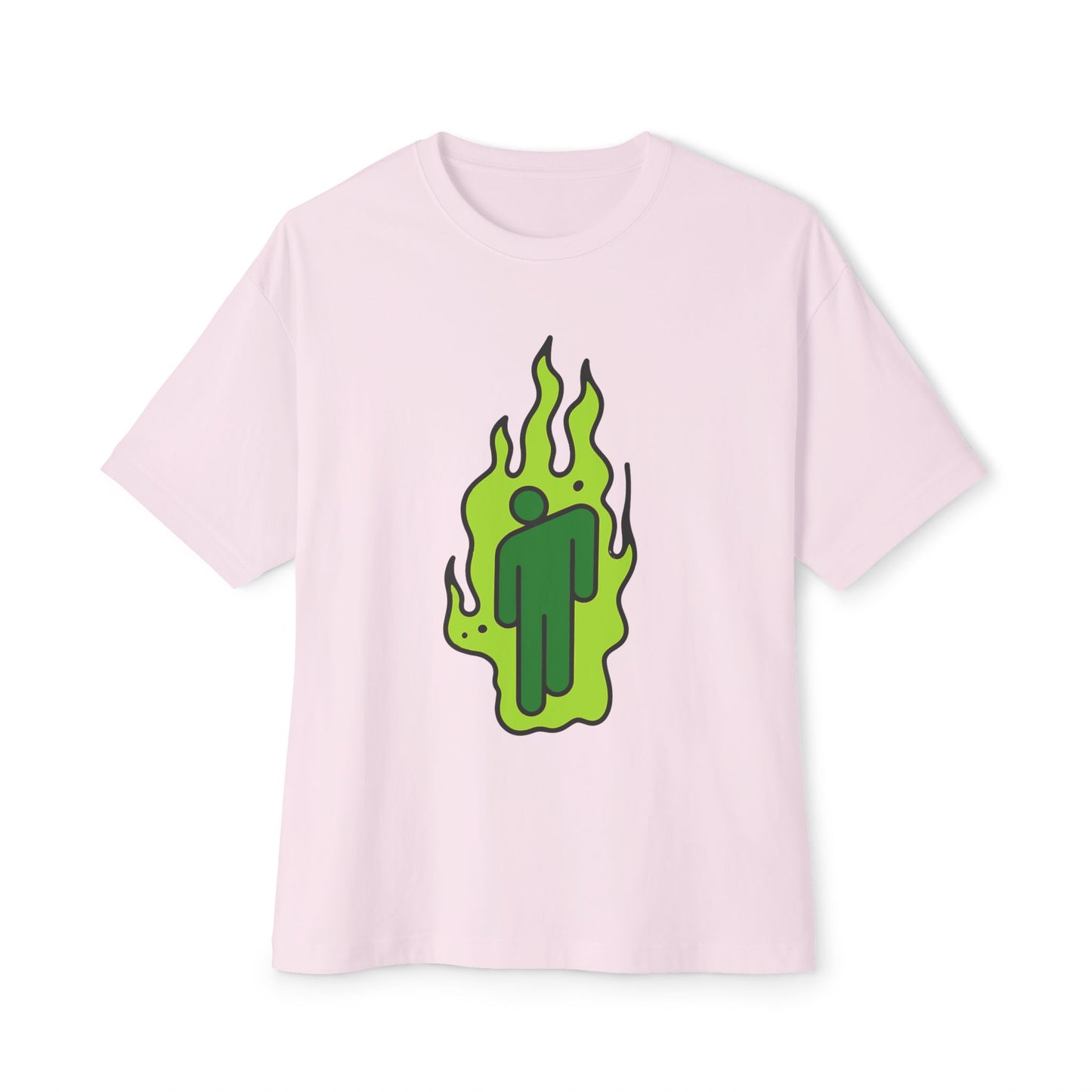 Green Flame Icon Unisex Oversized Tee