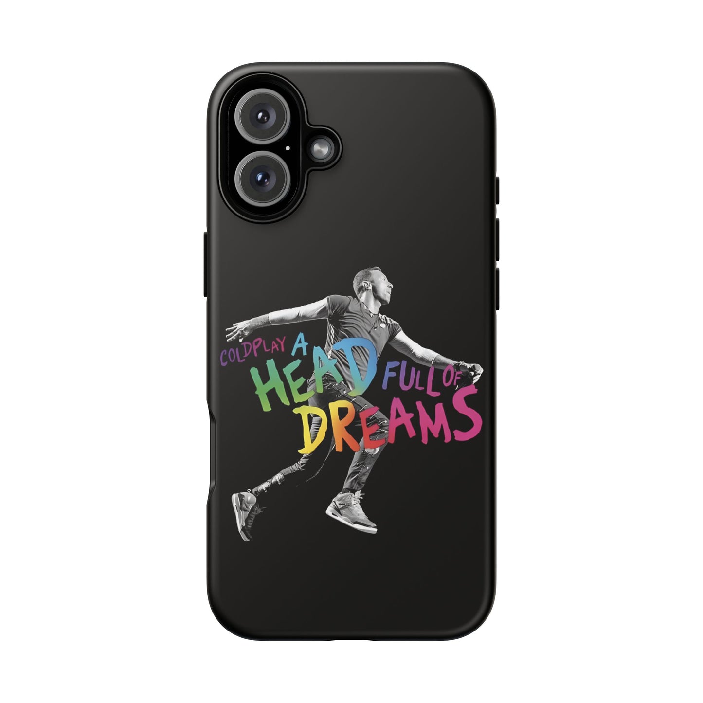 Premium Tough Case for iPhone 12 to 16 Pro Max Showcasing Coldplay A Head Full of Dreams Chris