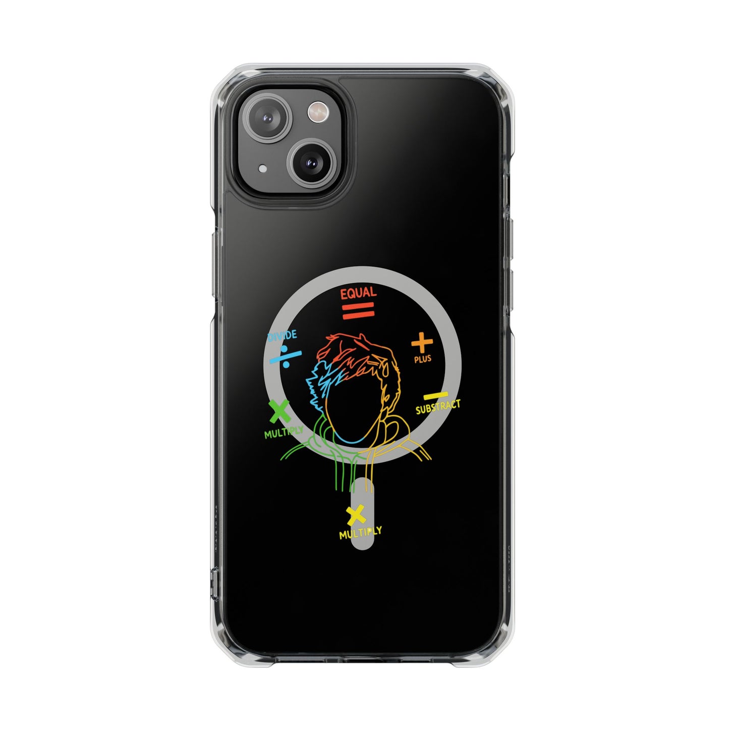 Minimalist Divide Symbol with Brush Magnetic Clear Impact Case