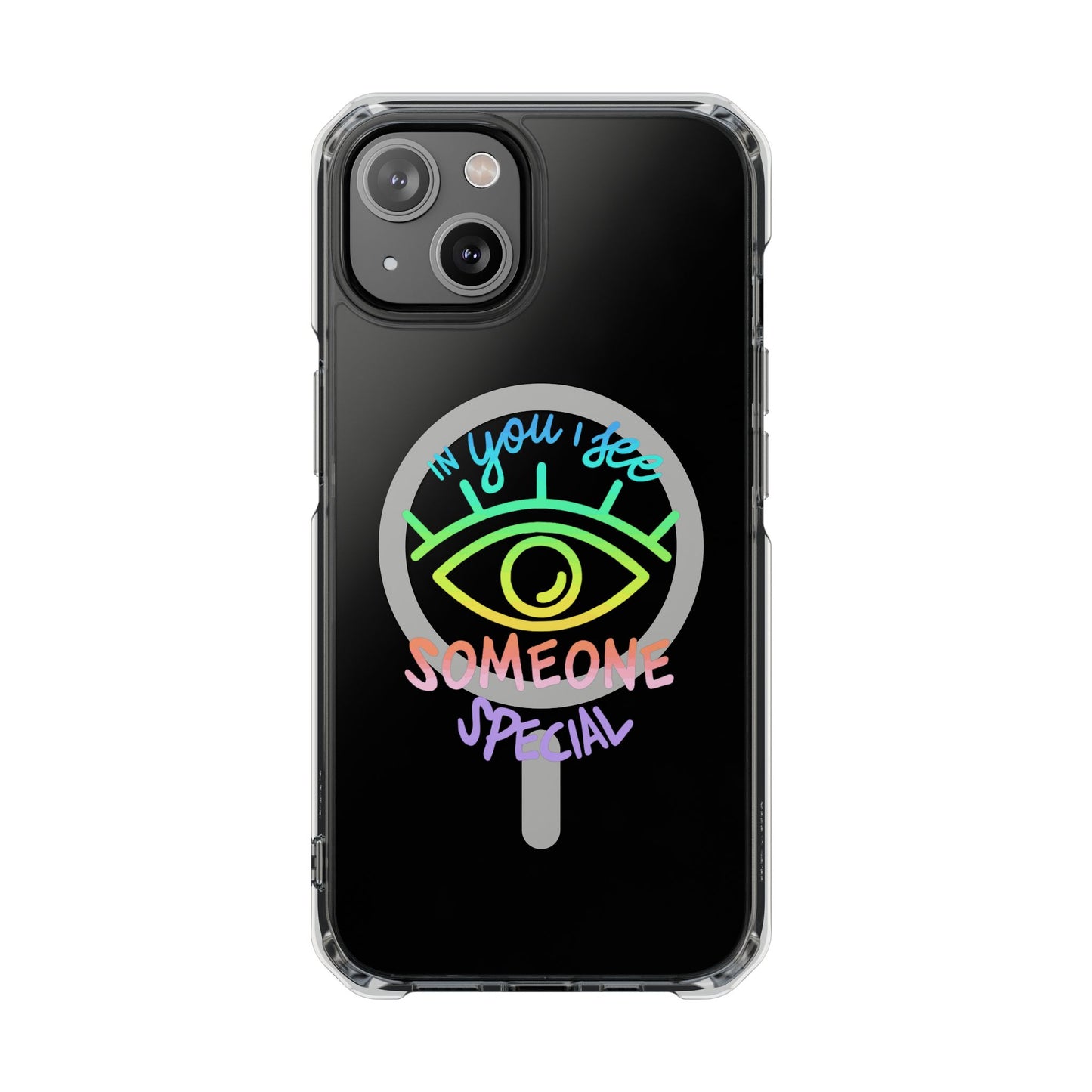 Vibrant Eye and Text Magnetic Clear Impact case