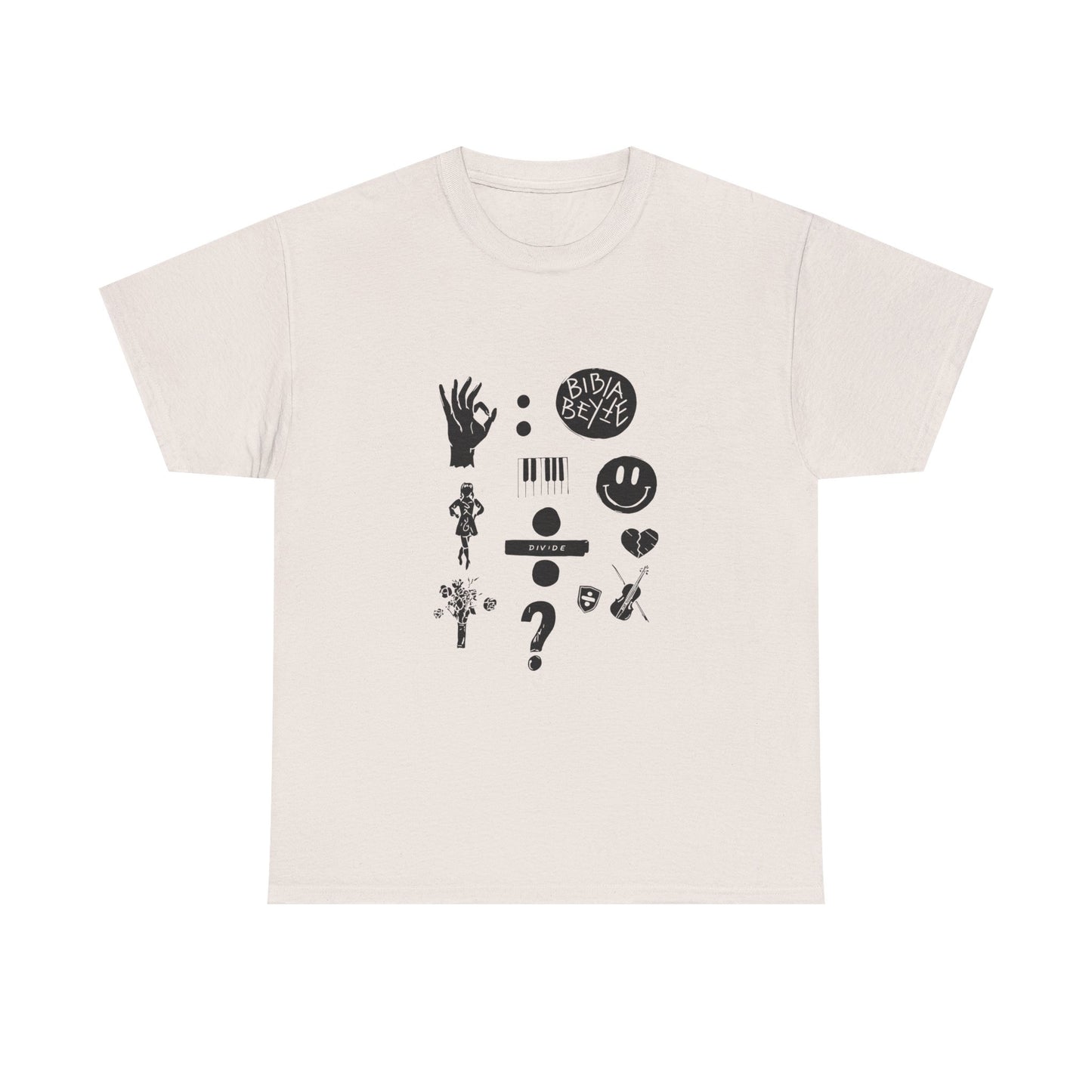Ocean Wave with Heart Outline Unisex Heavy Cotton Tee