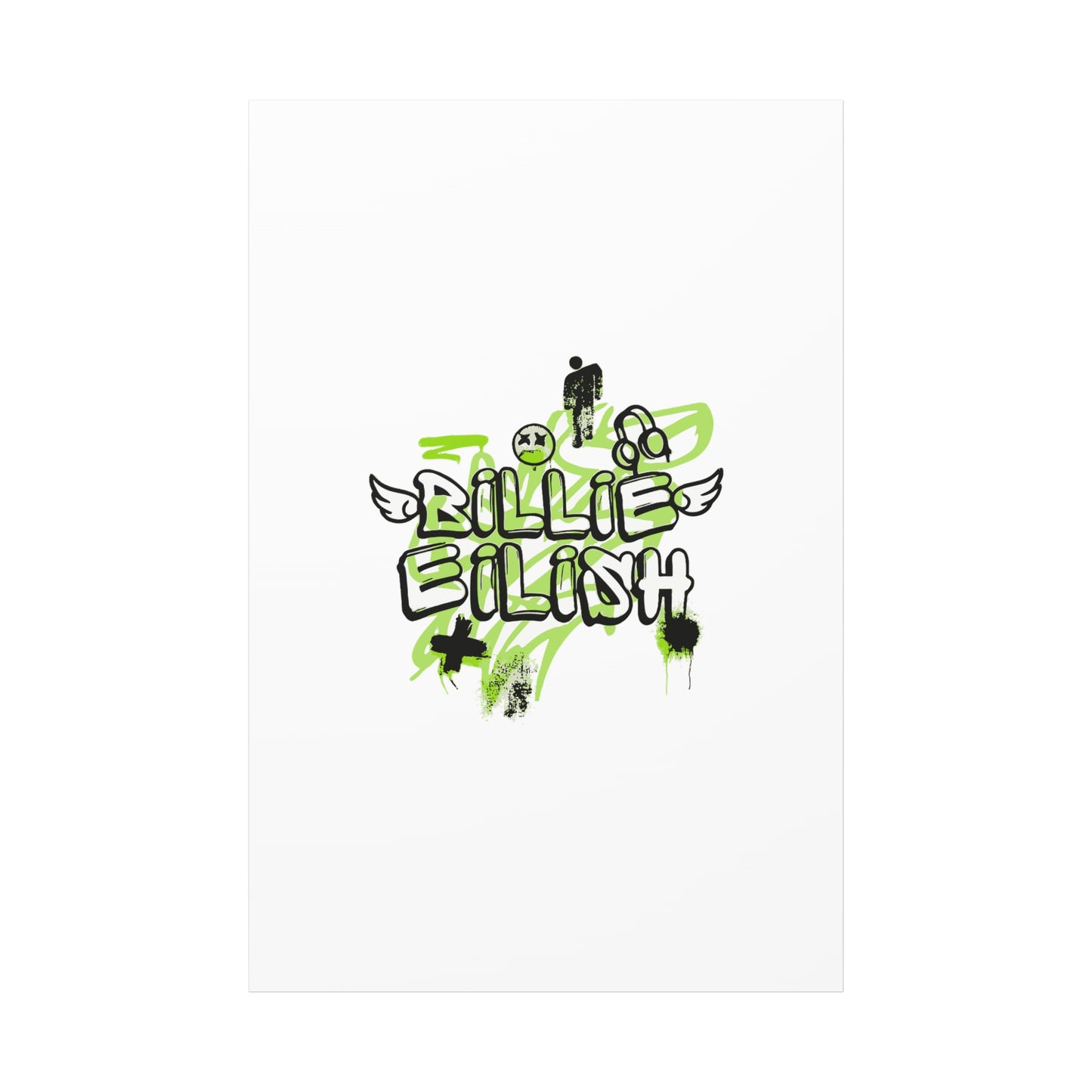 Grunge Angel Graffiti Matte Canvas