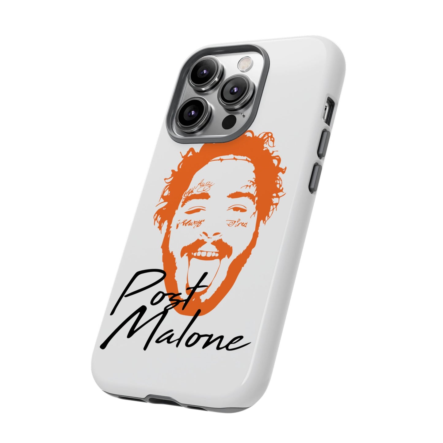 Tough iPhone Case (12–16 Pro Max) – Post Malone Name Design with Picture
