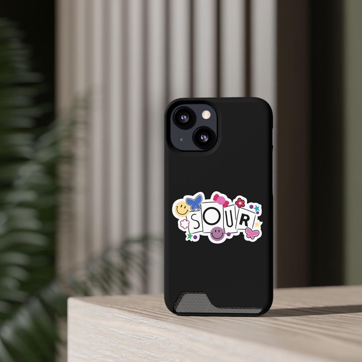 Phone Case + Card Holder For Iphone 13 – Olivia Rodrigo Sour | Black Edition