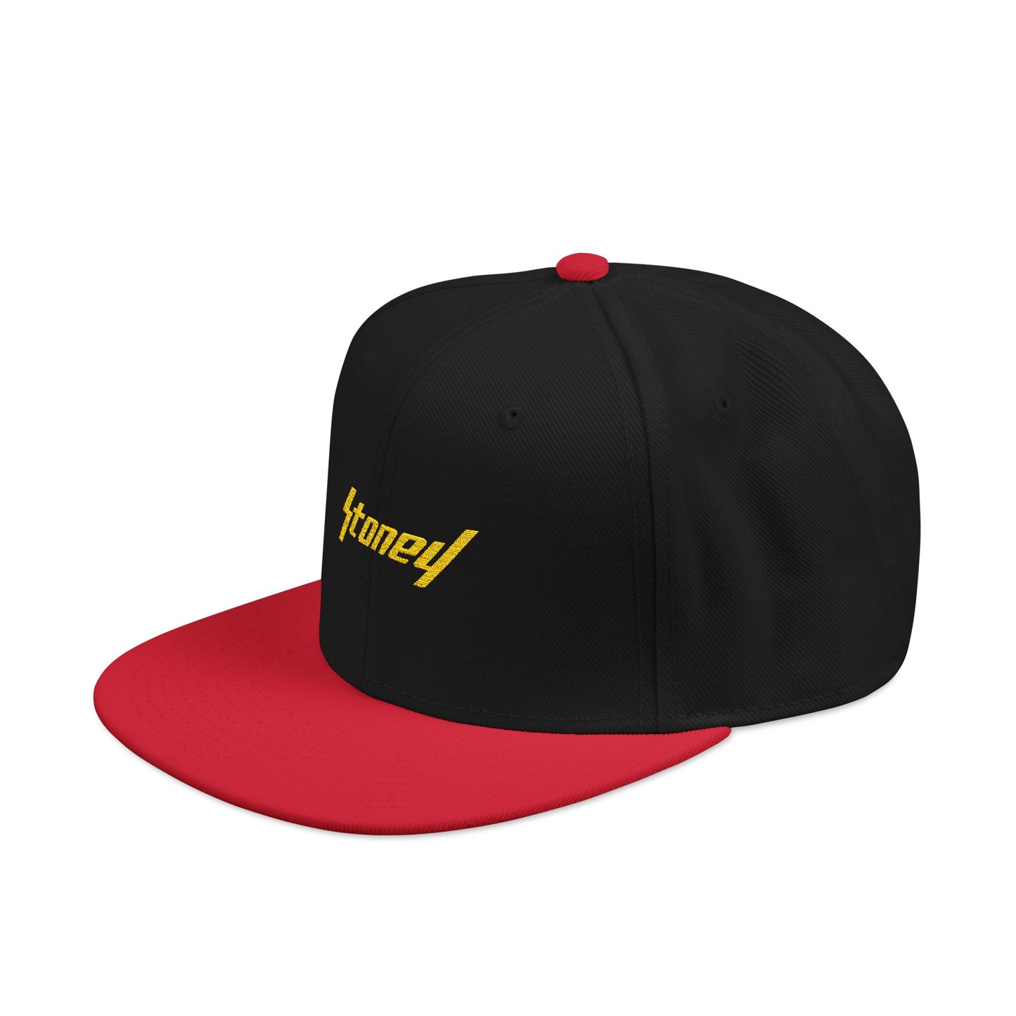 Orange Lightning Text Logo Snapback Cap