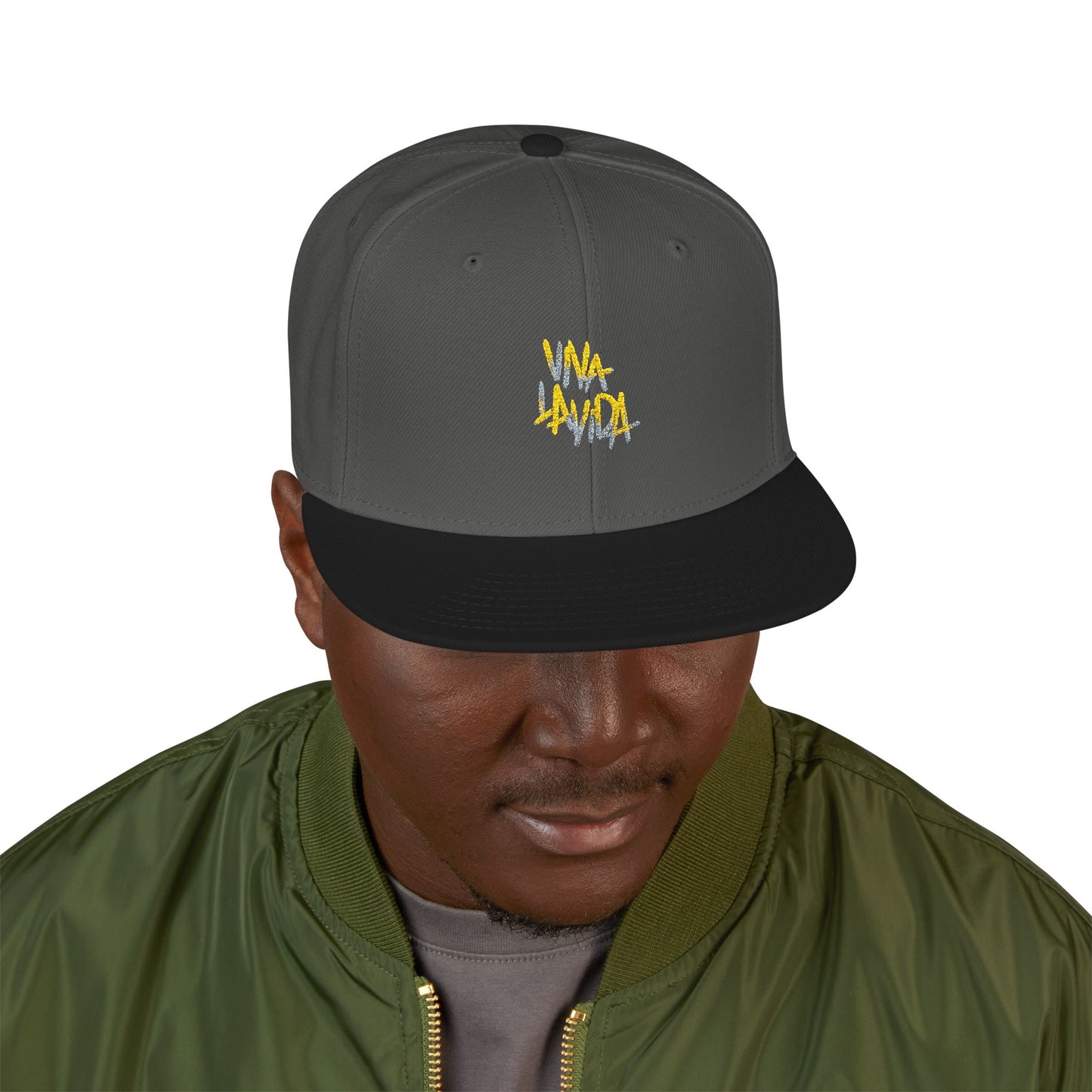 Golden Brush Script Snapback cap