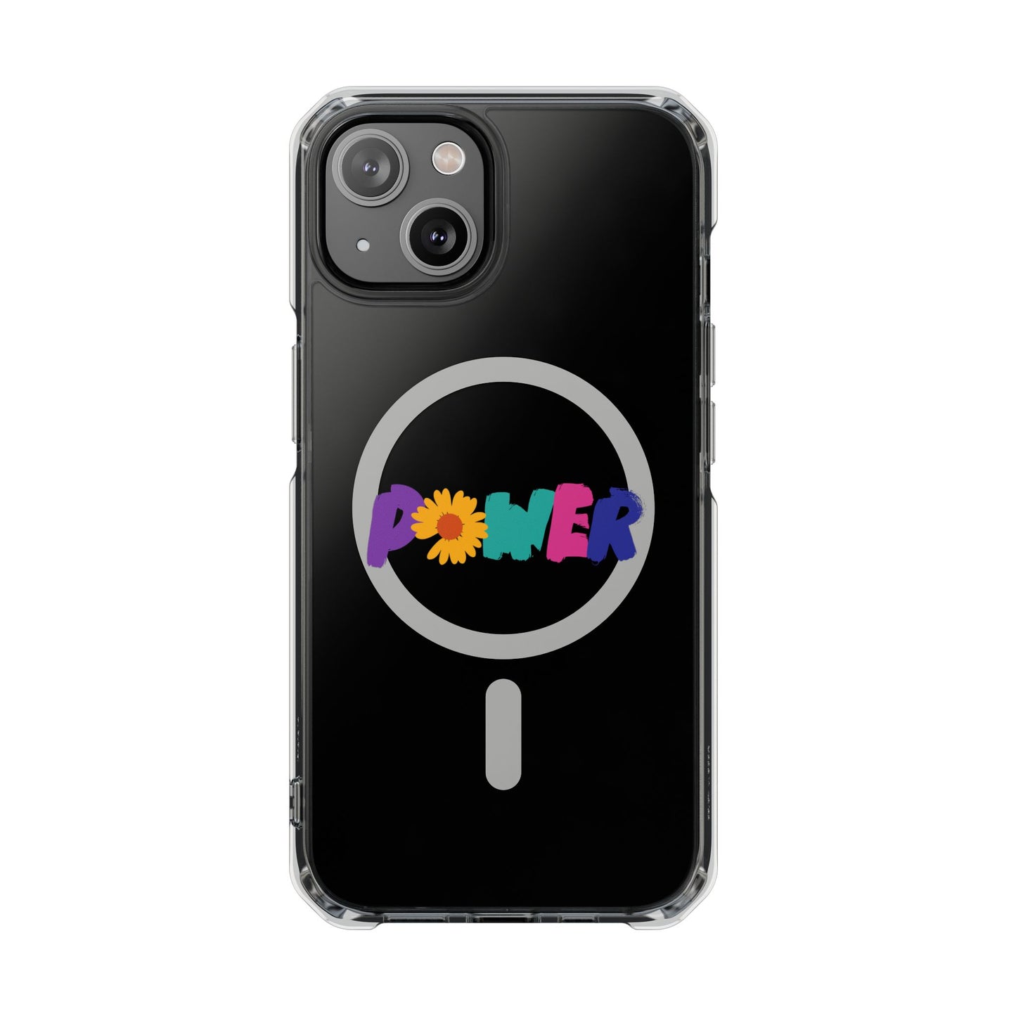 Retro Flower Power Color Pop Magnetic Clear Impact Case