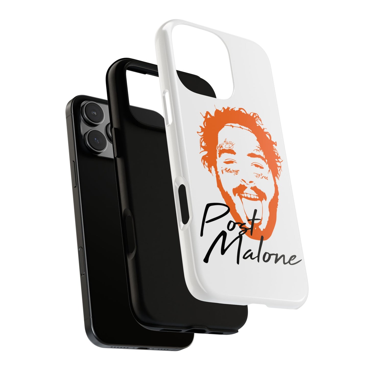 Tough iPhone Case (12–16 Pro Max) – Post Malone Name Design with Picture