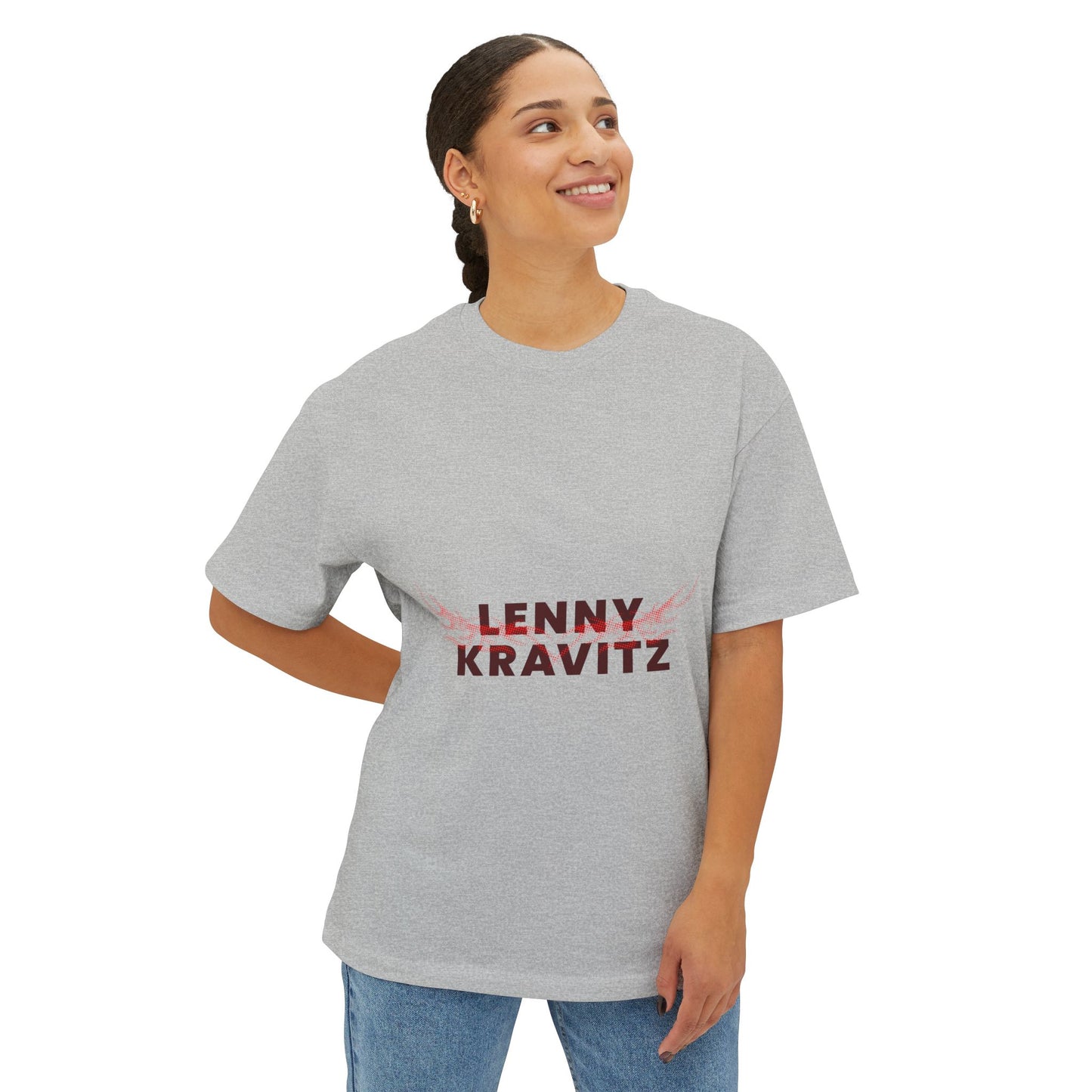 Fire Aura Grid Unisex Oversized Boxy tee
