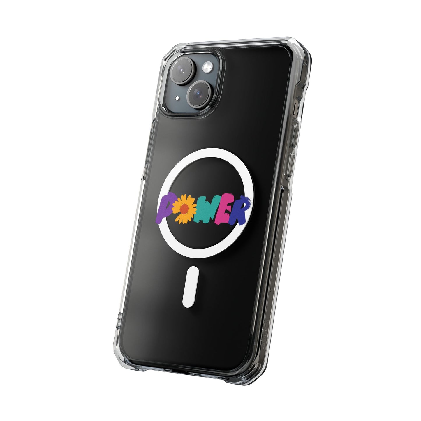 Retro Flower Power Color Pop Magnetic Clear Impact Case