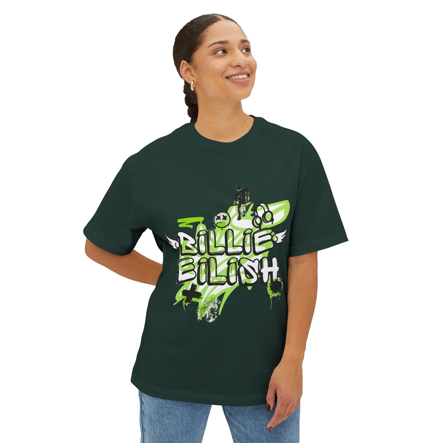 Grunge Angel Graffiti Unisex Oversized Tee