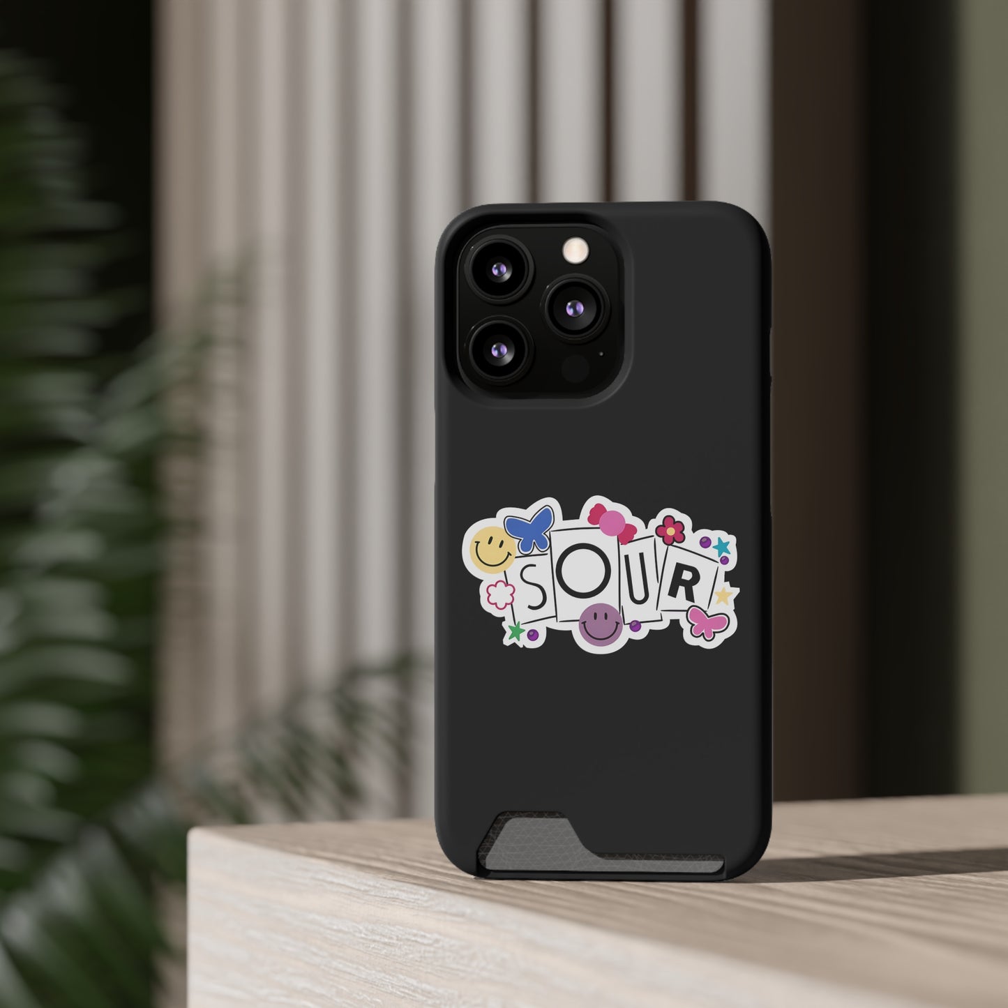 Phone Case + Card Holder For Iphone 13 – Olivia Rodrigo Sour | Black Edition