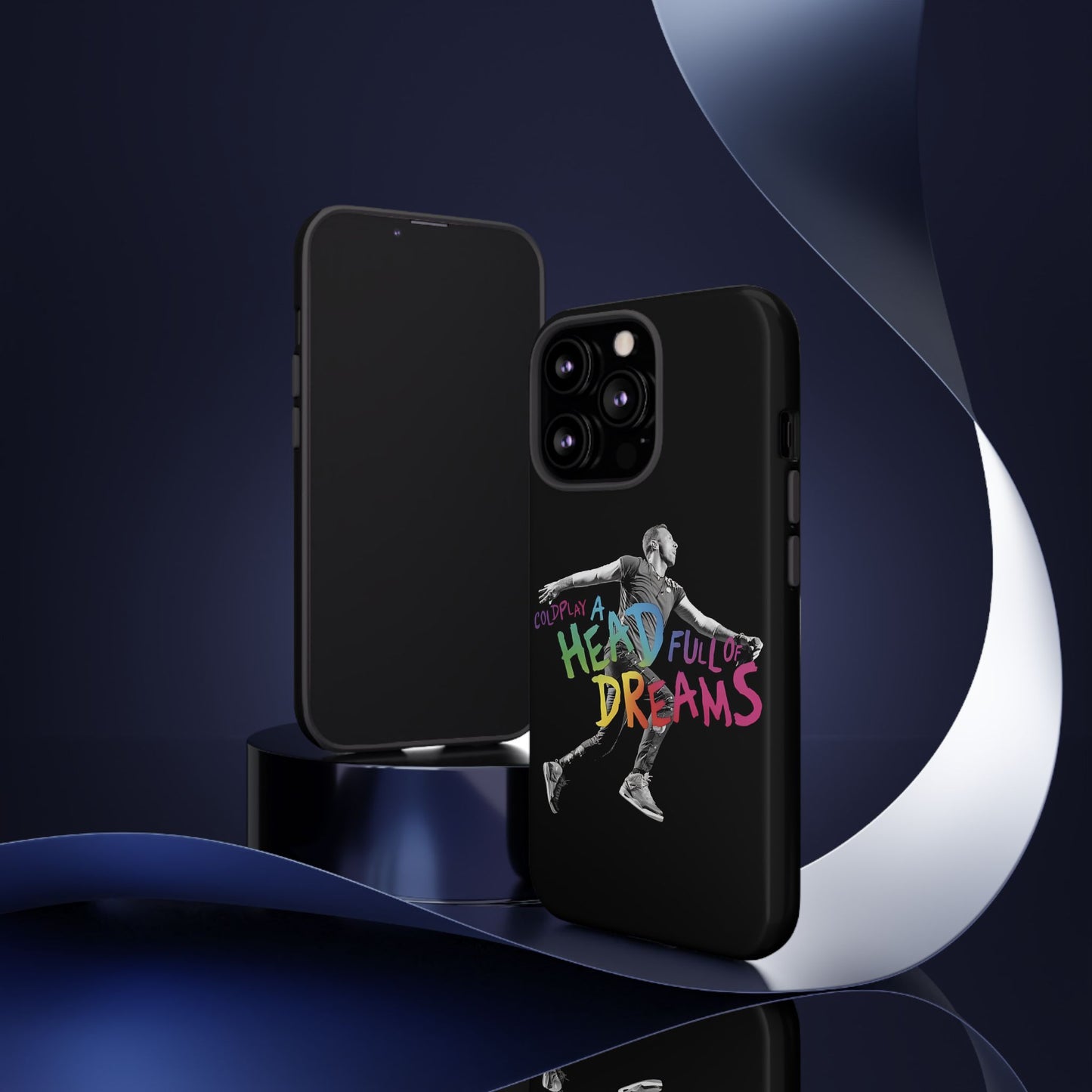 Premium Tough Case for iPhone 12 to 16 Pro Max Showcasing Coldplay A Head Full of Dreams Chris