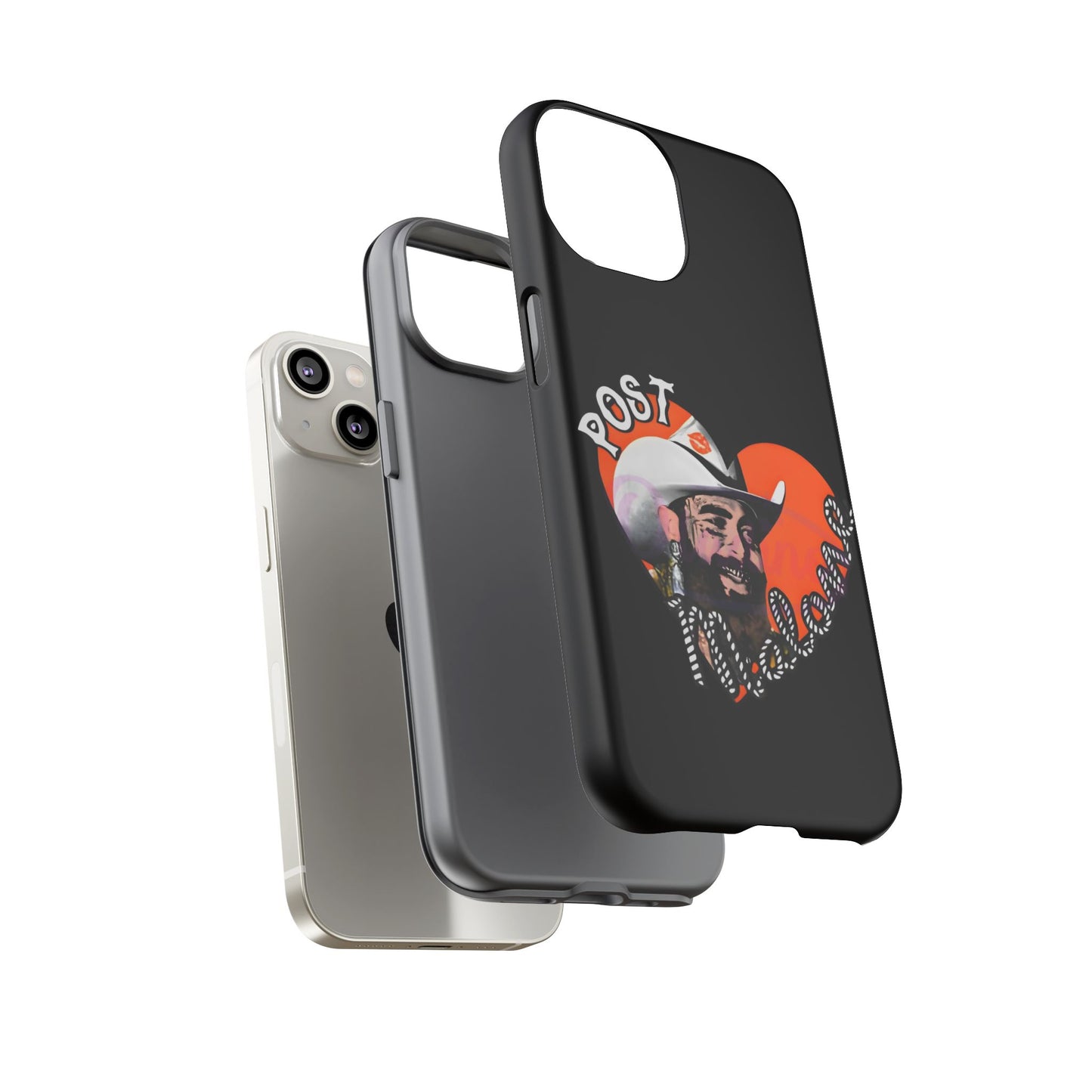 Tough iPhone Case (12–16 Pro Max) – Post Malone Heart Design