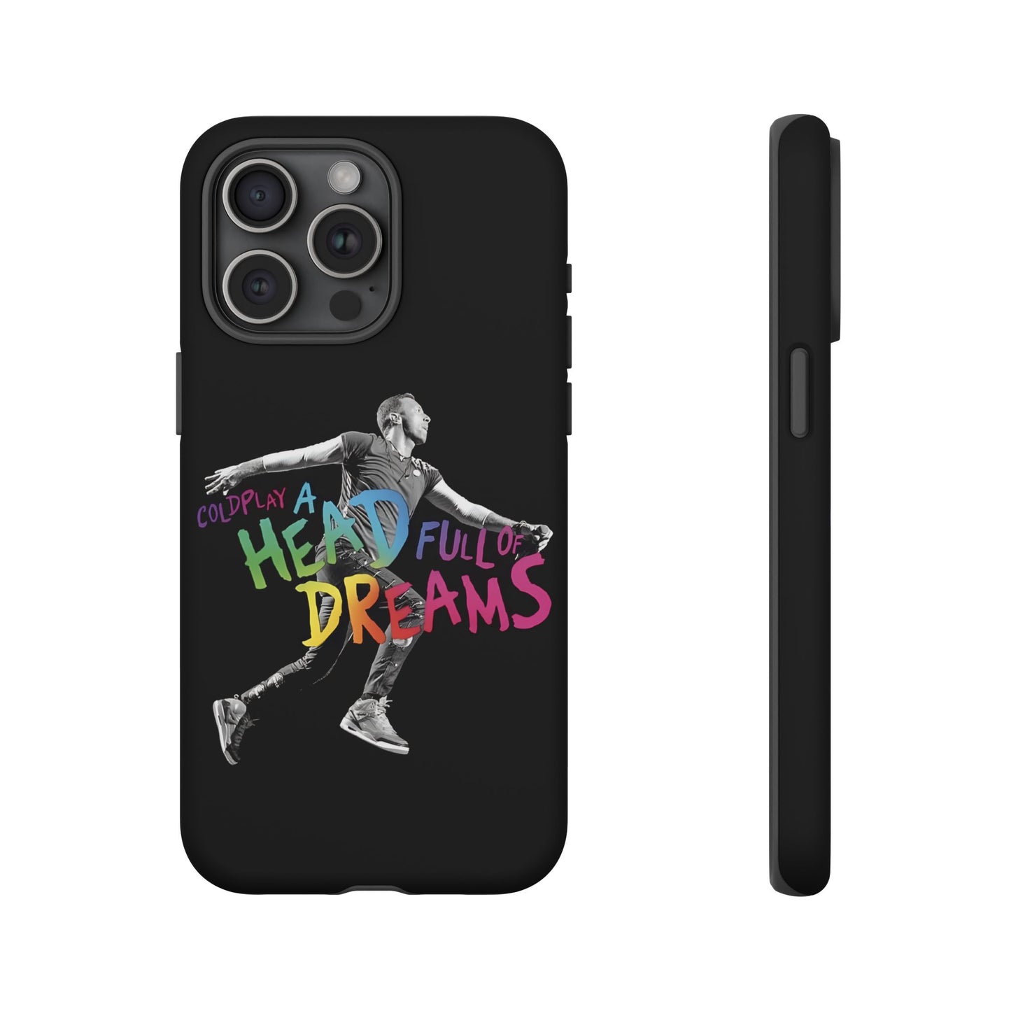 Premium Tough Case for iPhone 12 to 16 Pro Max Showcasing Coldplay A Head Full of Dreams Chris