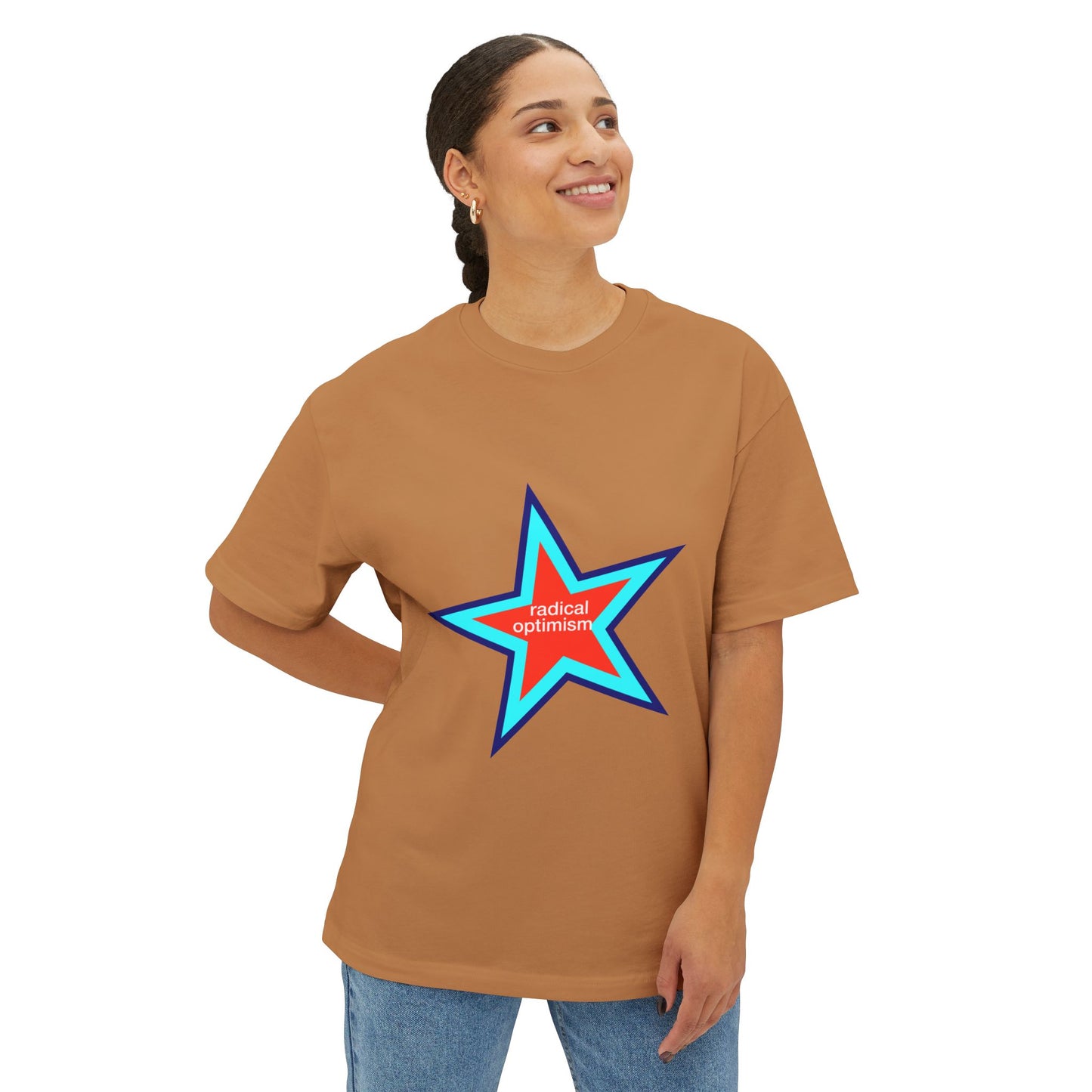 Power of Positivity Star Unisex Oversized Boxy Tee