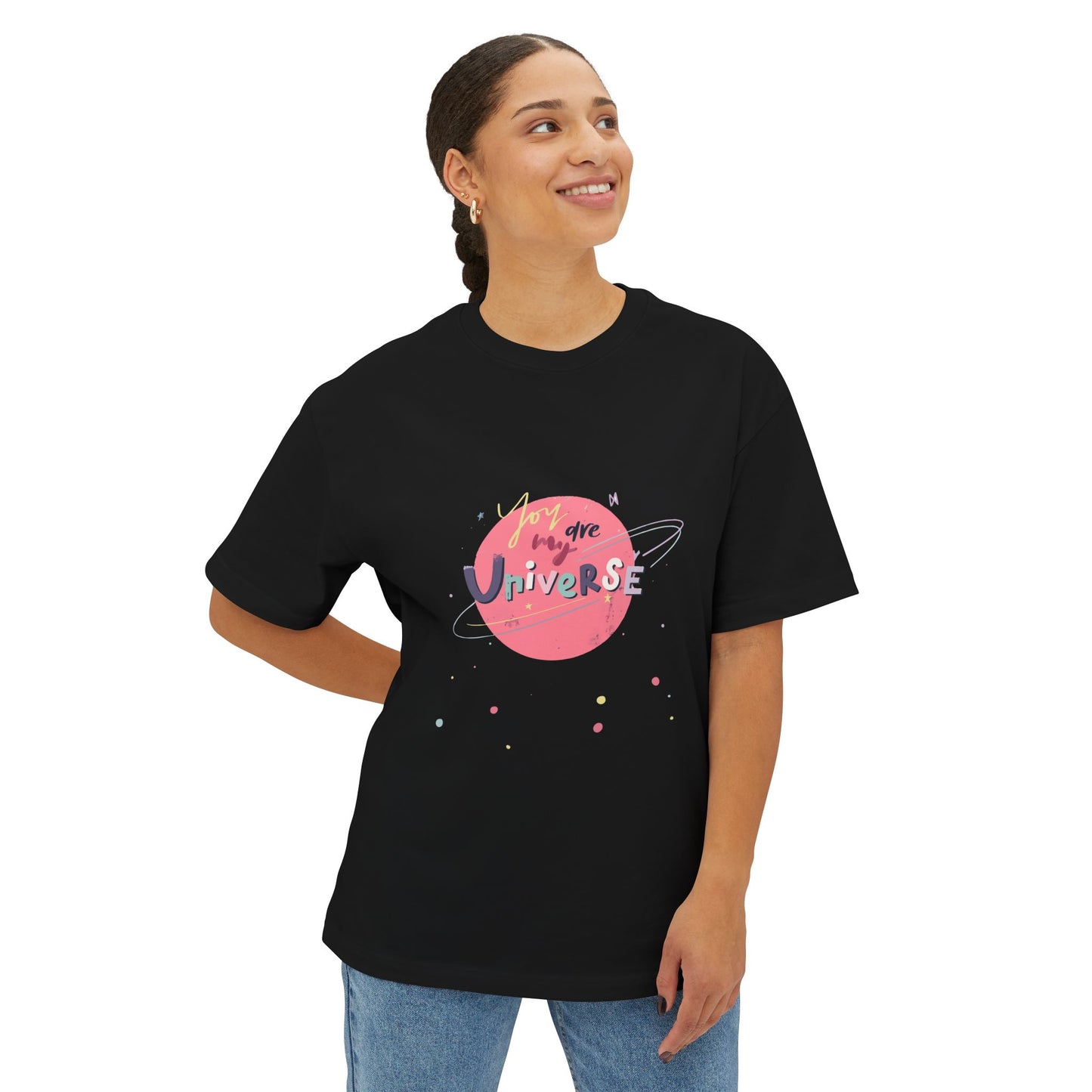 Pastel Planet & Universe Unisex Oversized Boxy Tee