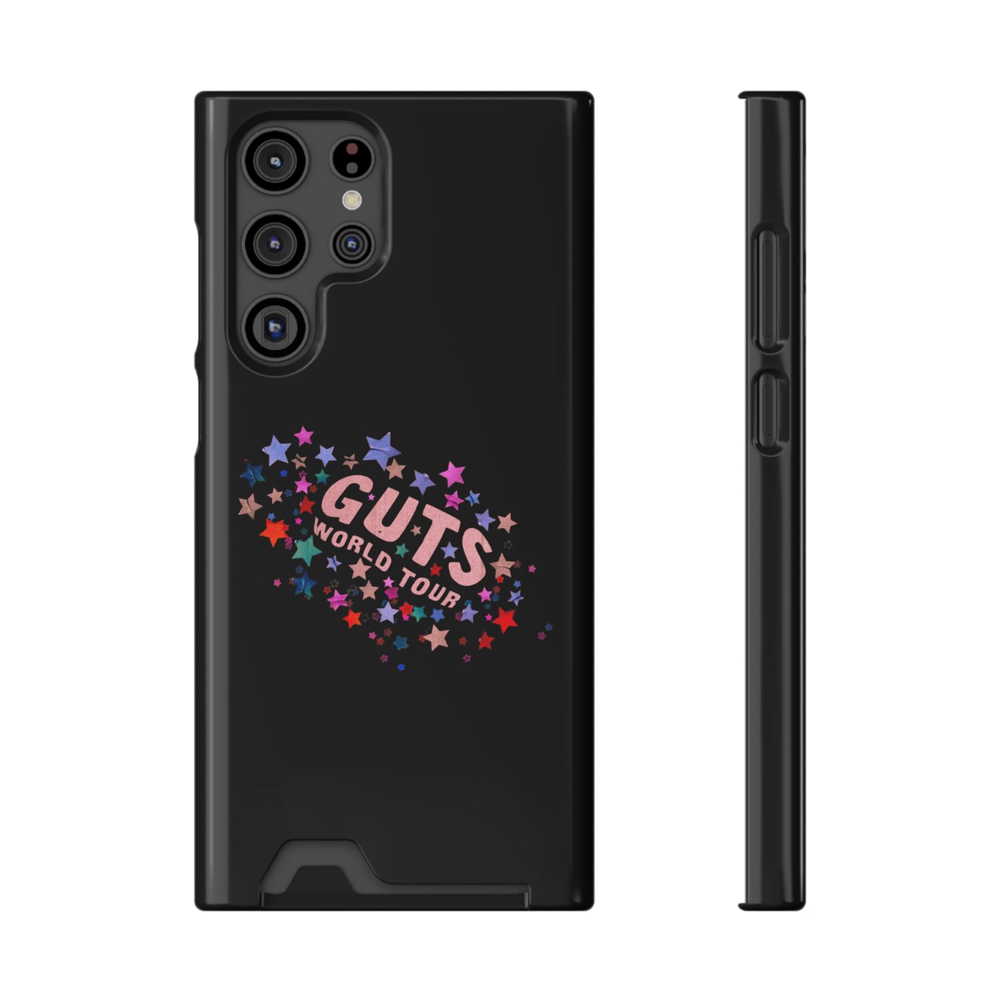 Phone Case + Card Holder For Samsung S21 to S22 – Olivia Rodrigo Guts World Tour | Black Edition