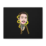 Cartoon Face with Sunflowers Canvas