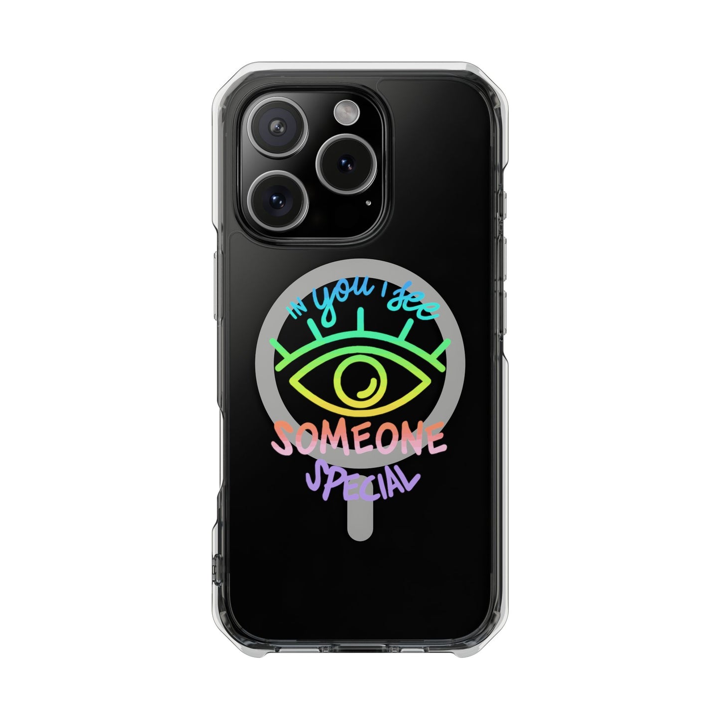 Vibrant Eye and Text Magnetic Clear Impact case