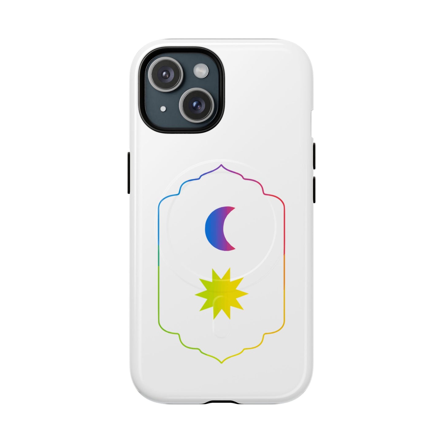 Gradient Moon and Star Emblem Tough Magnetic Cas