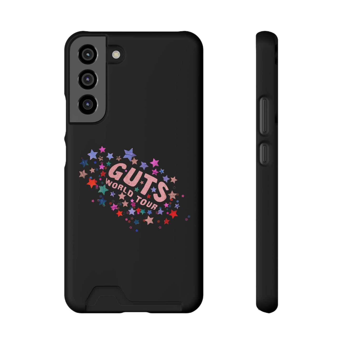 Phone Case + Card Holder For Samsung S21 to S22 – Olivia Rodrigo Guts World Tour | Black Edition
