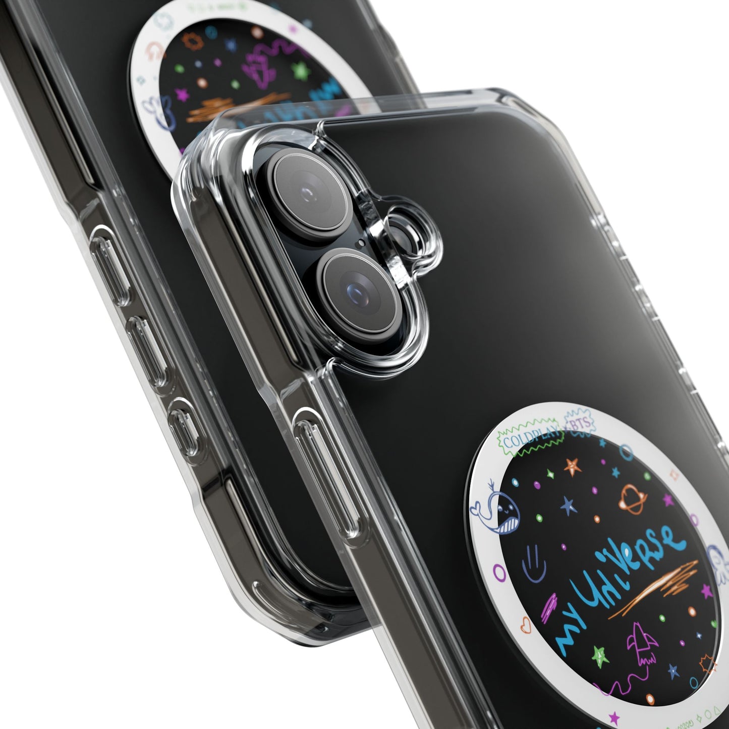 Neon Space Doodles Magnetic Clear Impact case