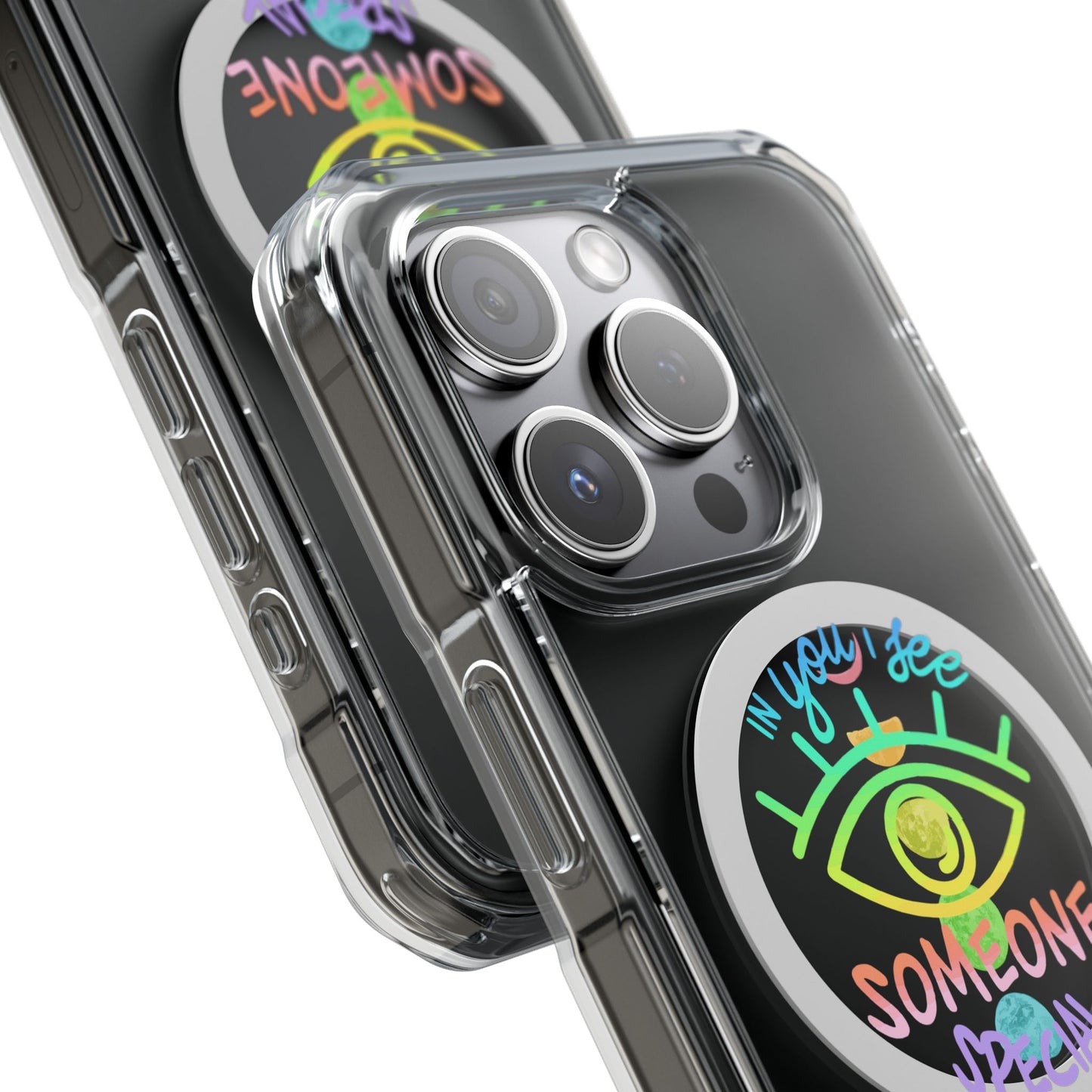 Rainbow Lunar Phases Magnetic Clear Impact case