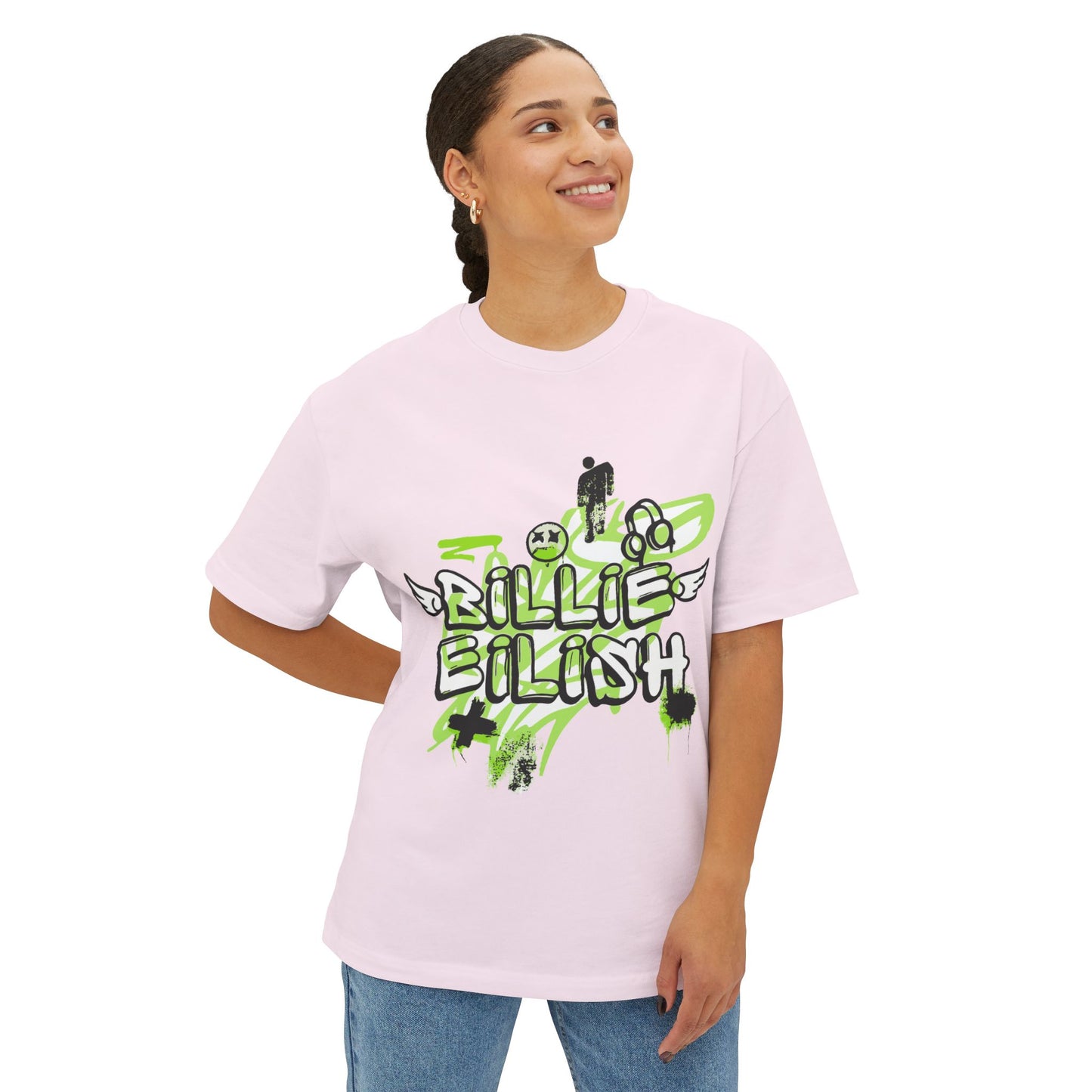 Grunge Angel Graffiti Unisex Oversized Tee