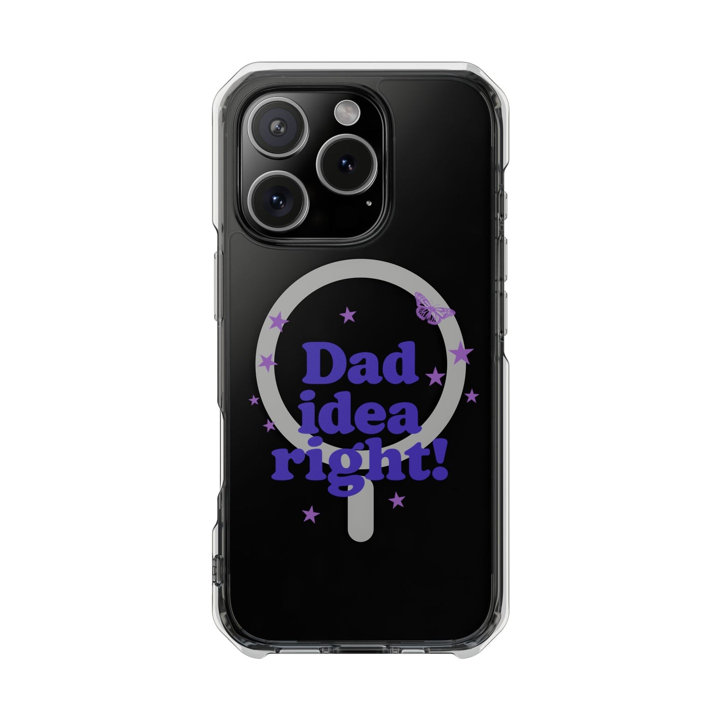 Dad Idea Right! Star & Butterfly Magnetic Clear Impact Case