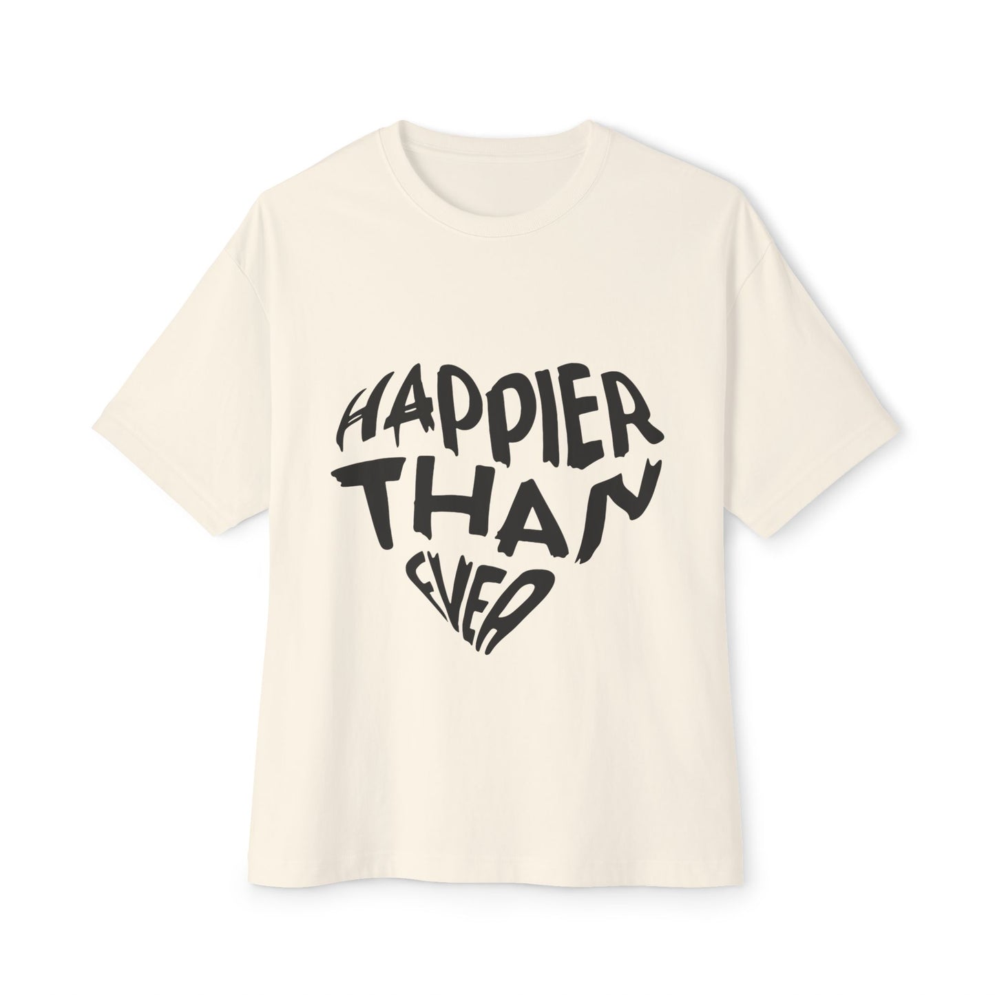 Happier Heart Lettering Unisex Oversized Tee