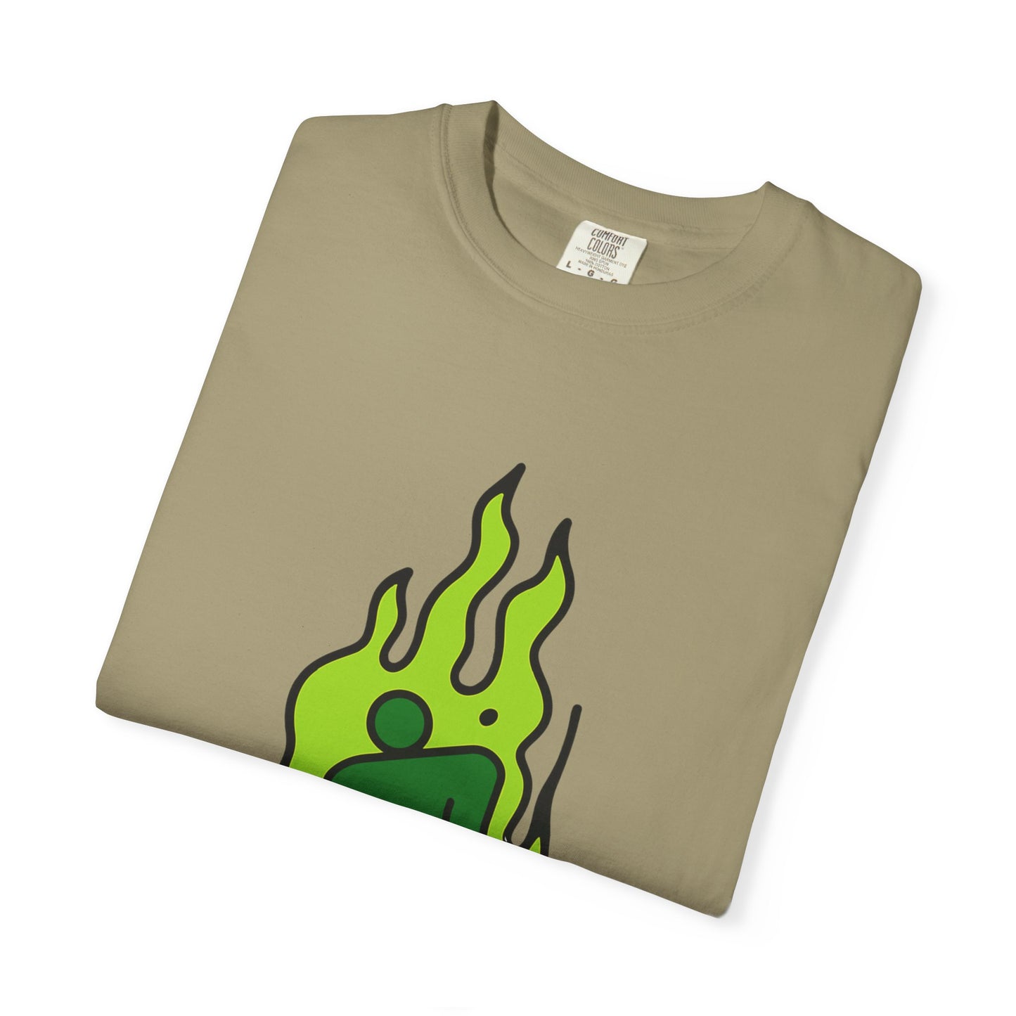 Green Flame Icon Unisex Dyed T-shirt