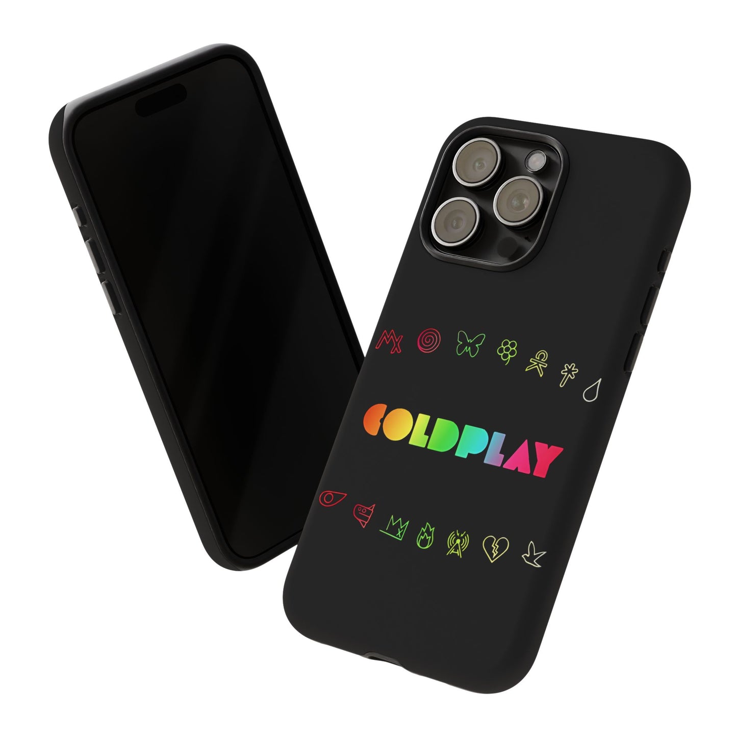 Premium Tough Case for iPhone 12 to 16 Pro Max Showcasing Coldplay’s Signage
