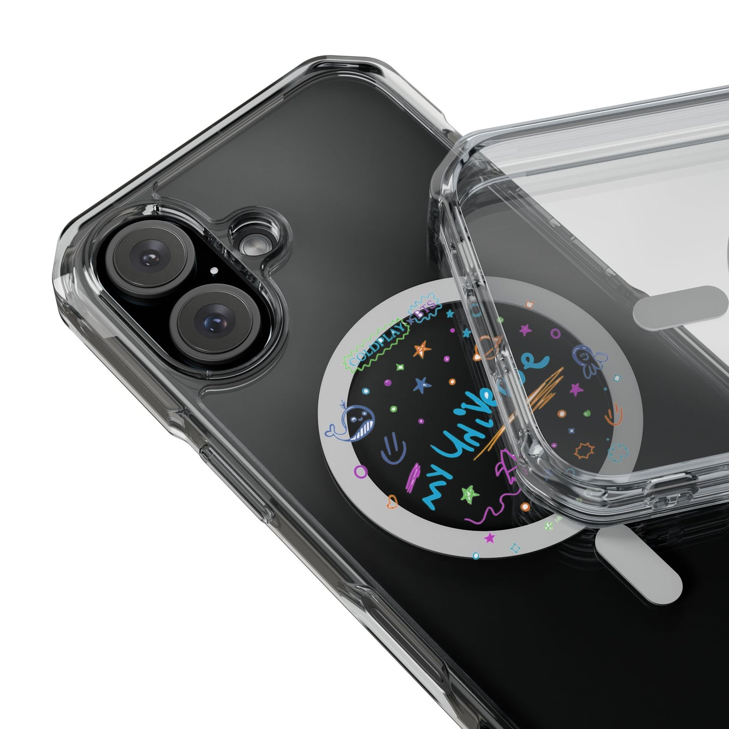 Neon Space Doodles Magnetic Clear Impact case