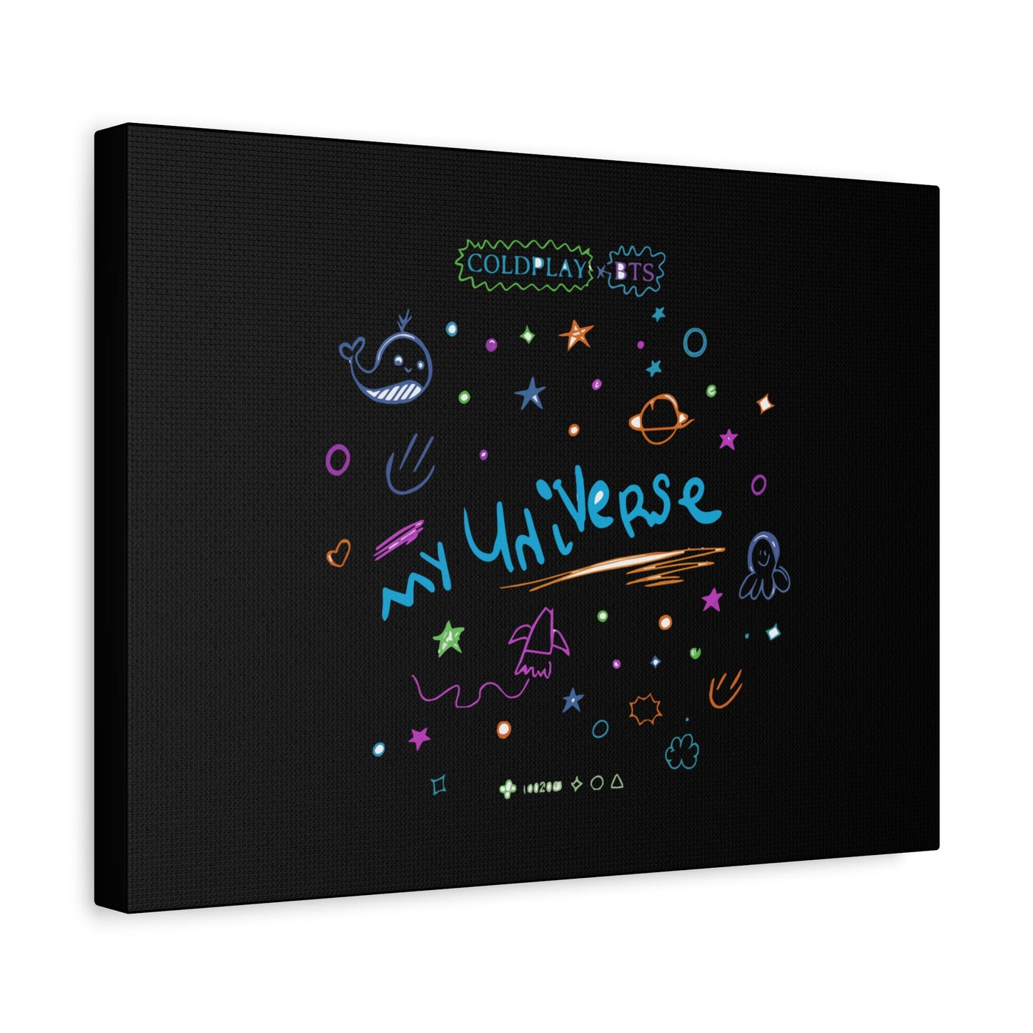 Neon Space Doodles Canvas