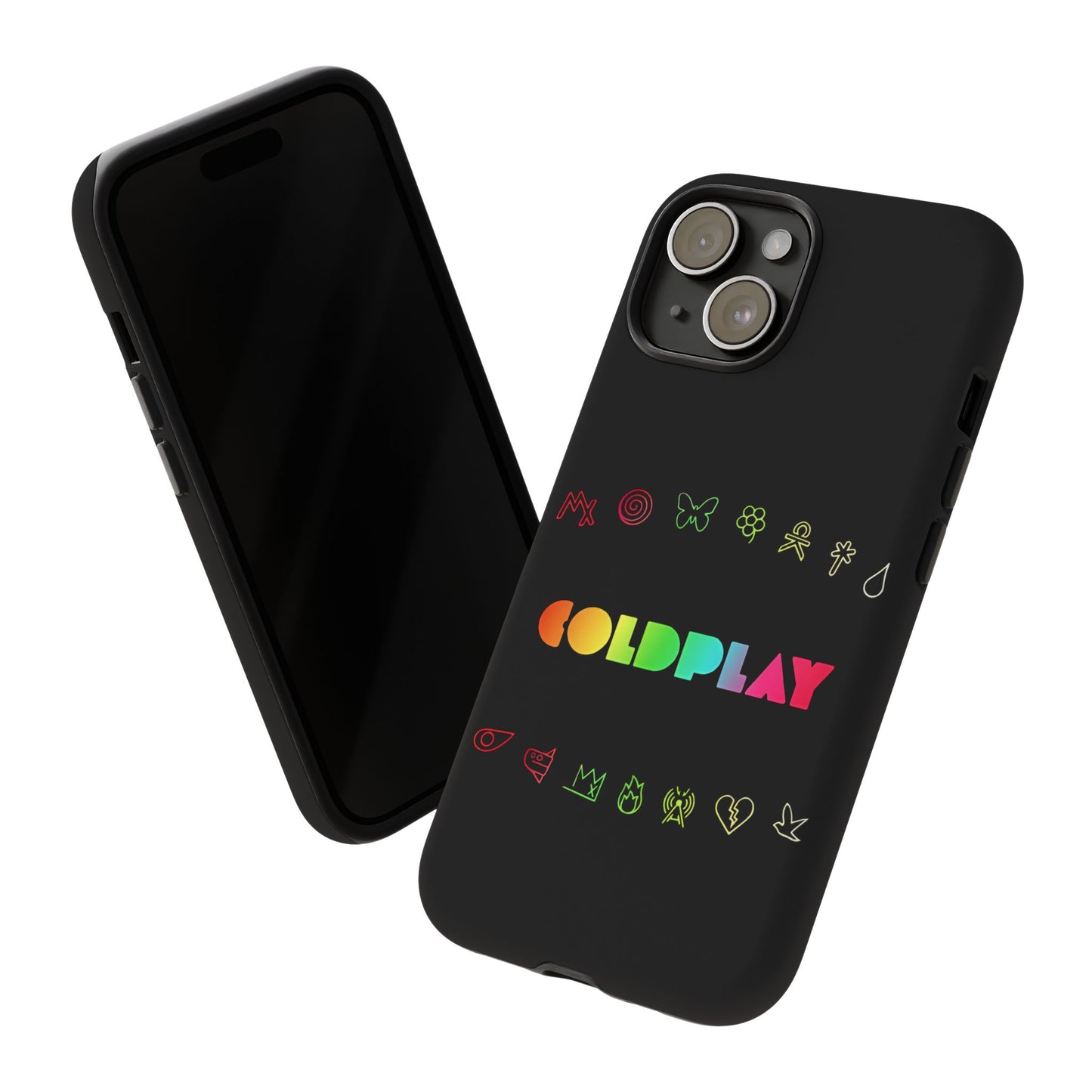 Premium Tough Case for iPhone 12 to 16 Pro Max Showcasing Coldplay’s Signage