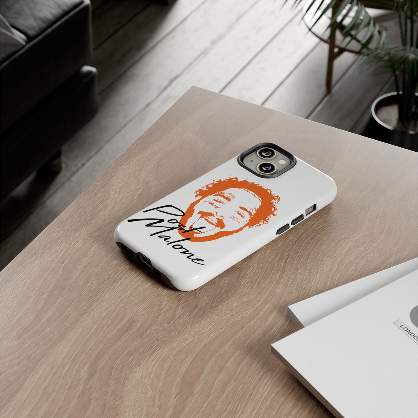 Tough iPhone Case (12–16 Pro Max) – Post Malone Name Design with Picture